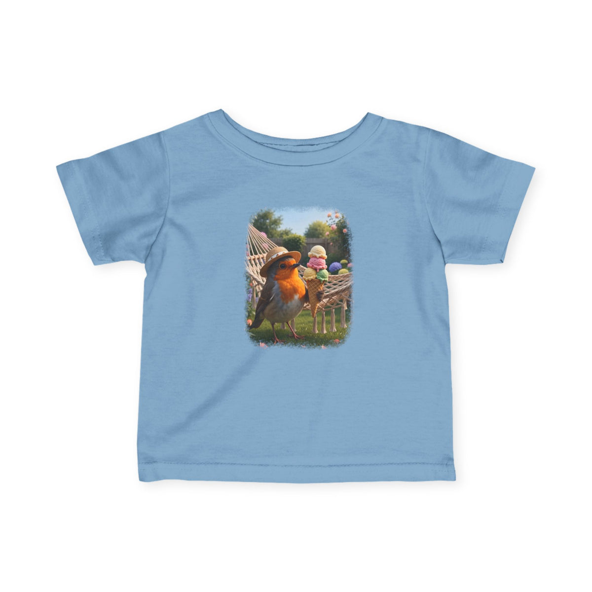 Robin Rosi with Ice Cream Cute Bird Baby & Toddler Fine Jersey T-Shirt