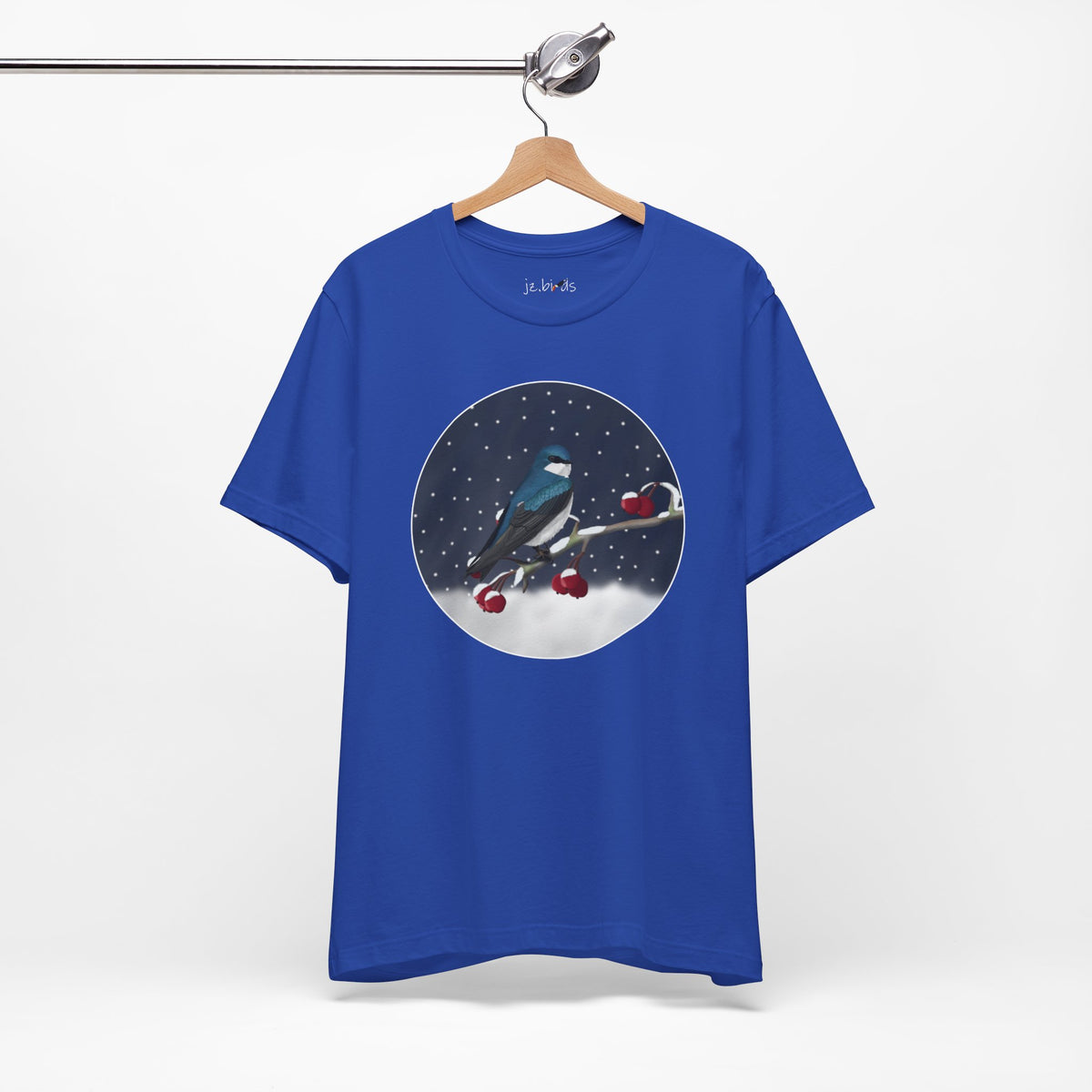Tree Swallow on a Winter Branch Birdwatcher Christmas Bird T-Shirt