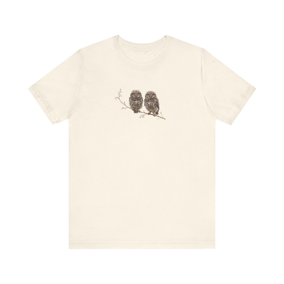 Steinkauz Ästling T-Shirt | Süßes Frühlingsblüten Vogelmotiv für Vogelbeobachter
