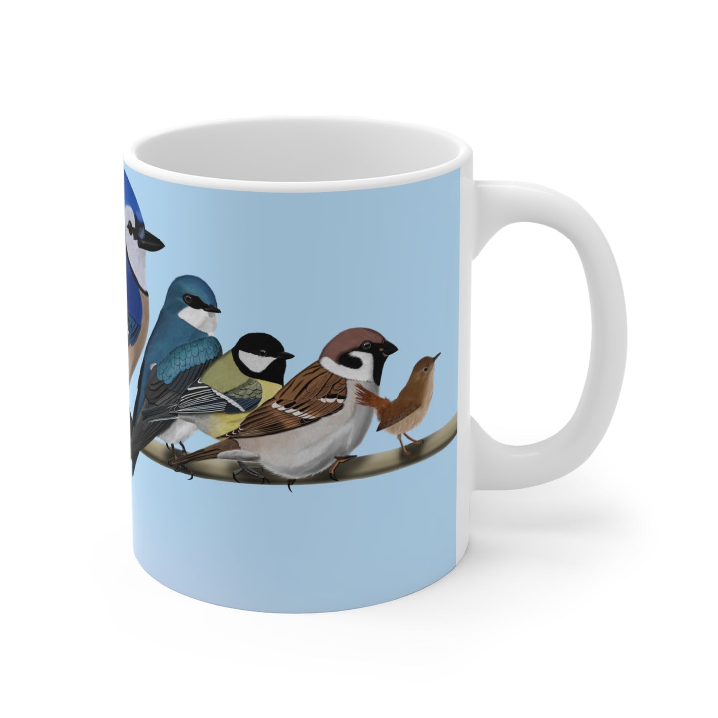 Garden Birds on a Branch Ceramic Mug 11oz
