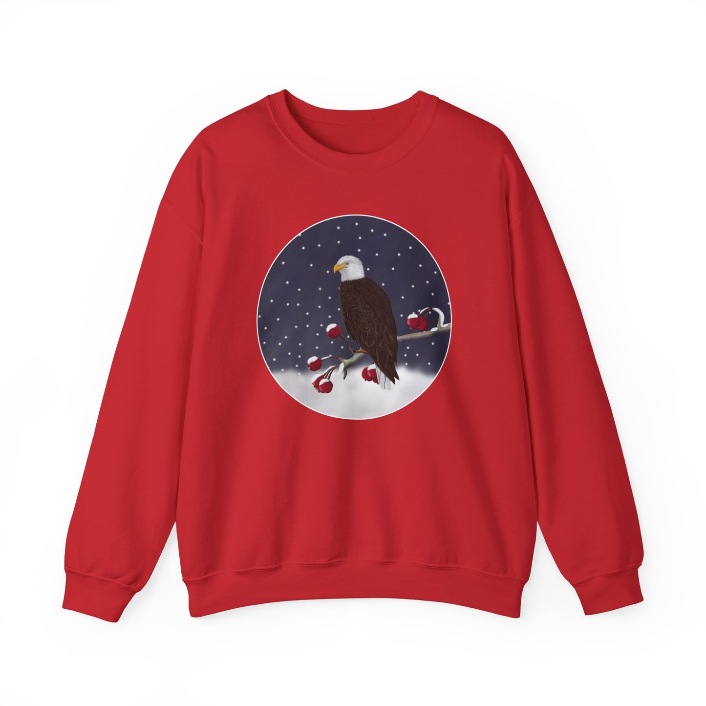Bald Eagle on a Winter Branch Birdwatcher Christmas Bird Sweatshirt
