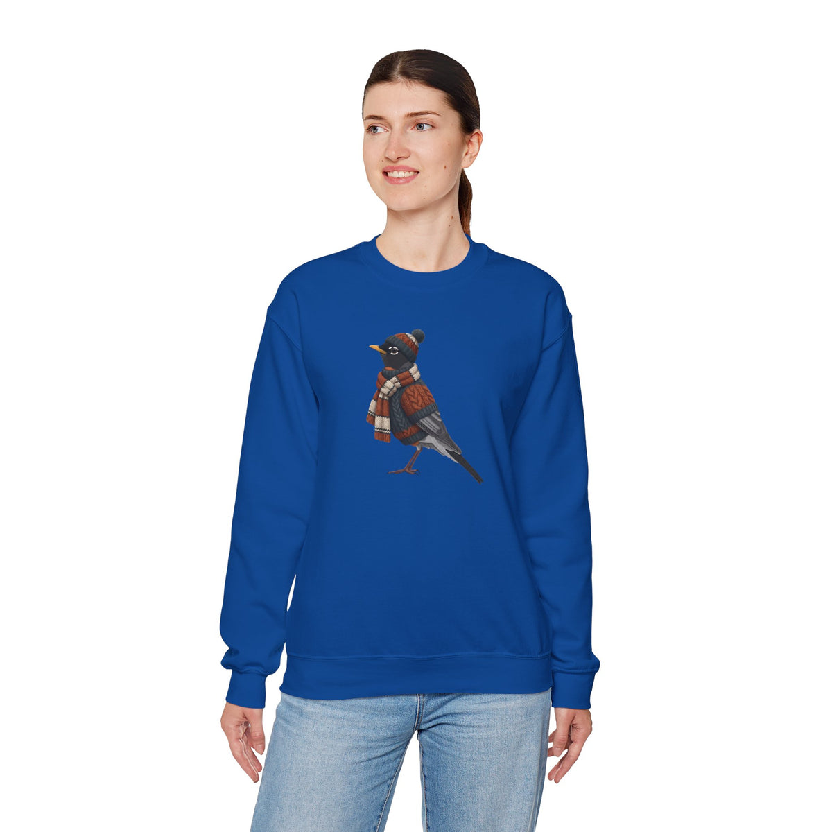 American Robin Winter Sweatshirt | Bird Watcher Crewneck | Unisex Songbirds Wearing Knit Gift for Bird Lovers