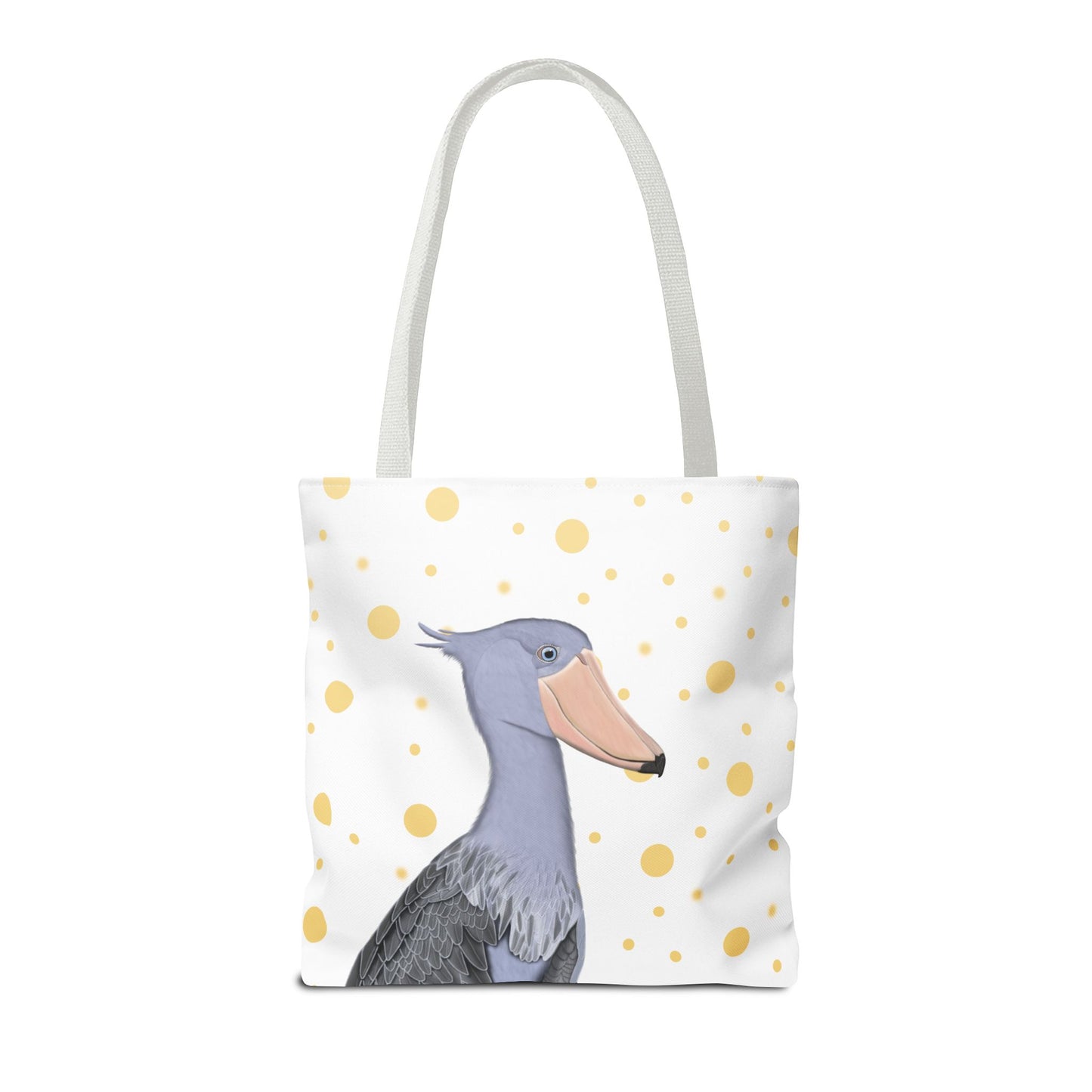 Schuhschnabel mit Goldenen Punkten Vogel Tragetasche 40x40cm