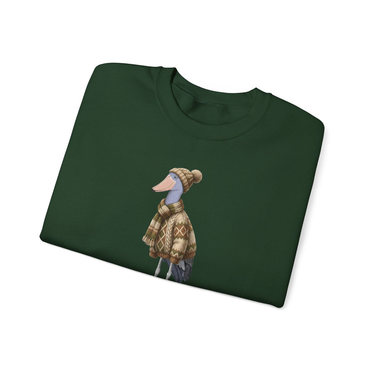 Shoebill Winter Sweatshirt | Bird Watcher Crewneck | Unisex Songbirds Wearing Knit Gift for Bird Lovers