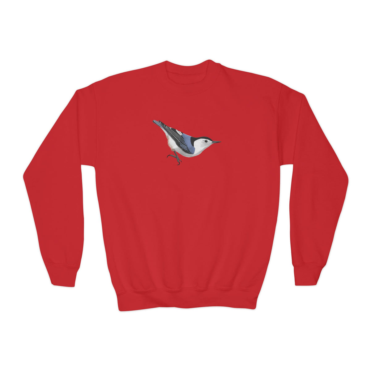 Nuthatch Bird Birdwatching Youth Crewneck Sweatshirt – Casual Kids Clothing, Sweatshirts