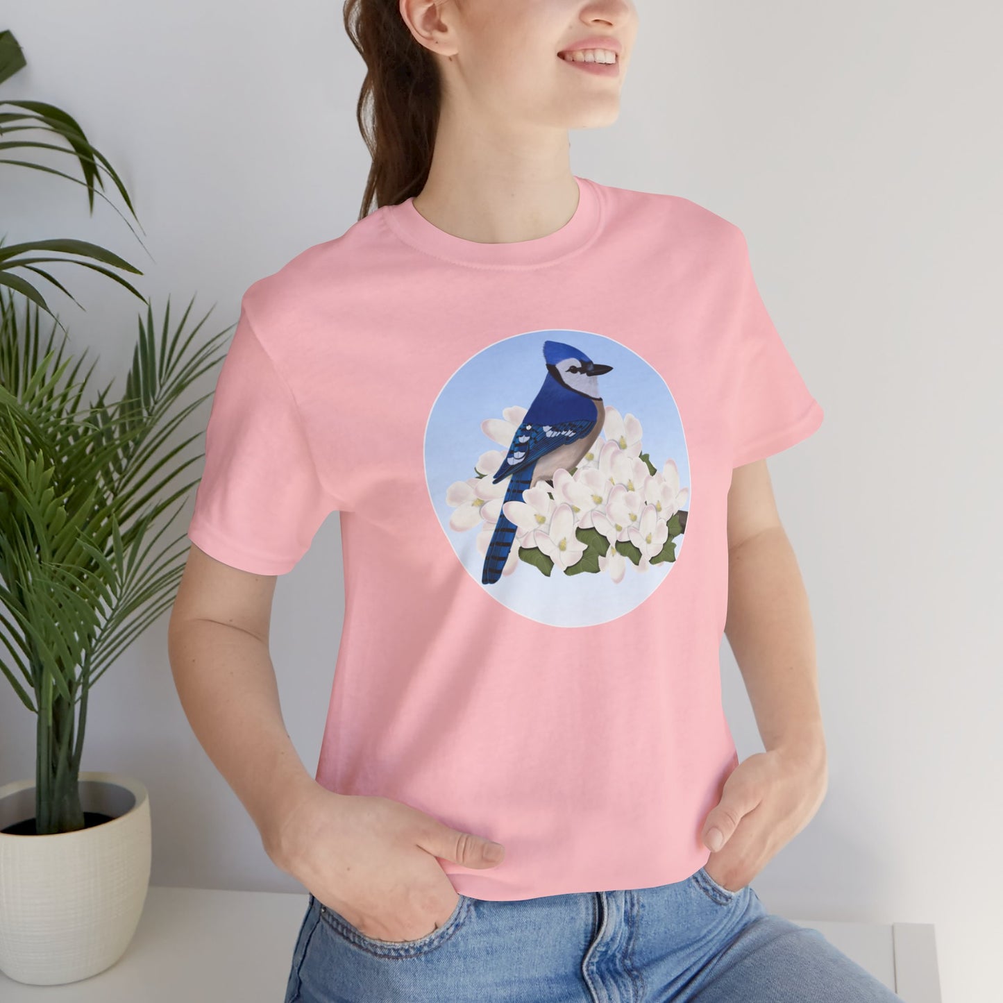 Blue Jay and Spring Apple Blossoms Bird T-Shirt