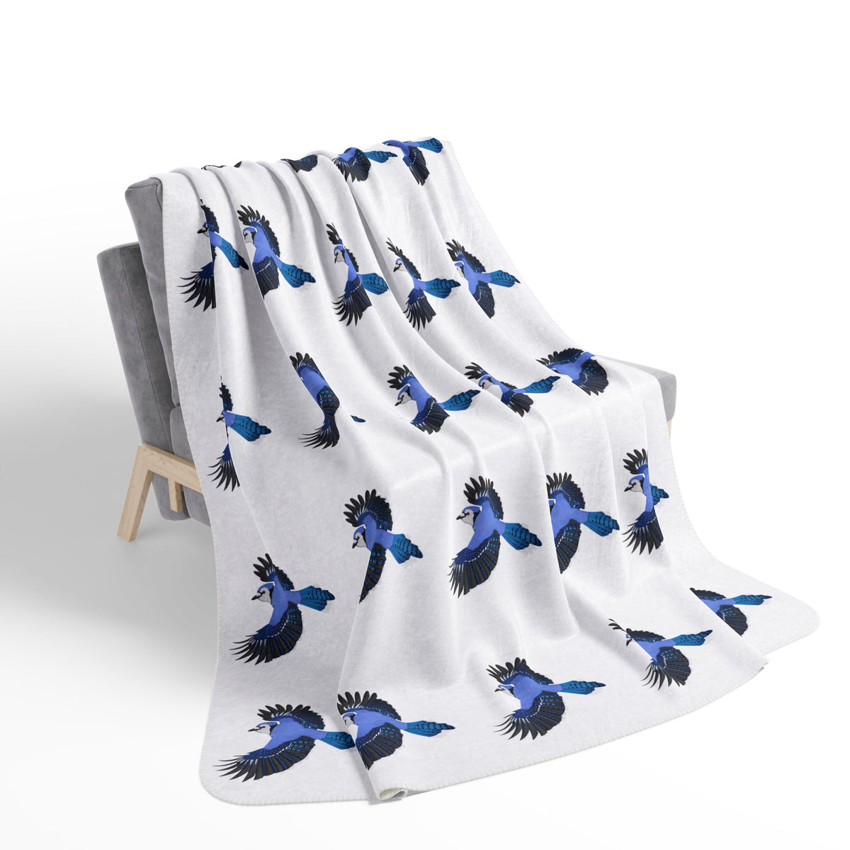 Blue Jay Blanket – bird and Pattern style
