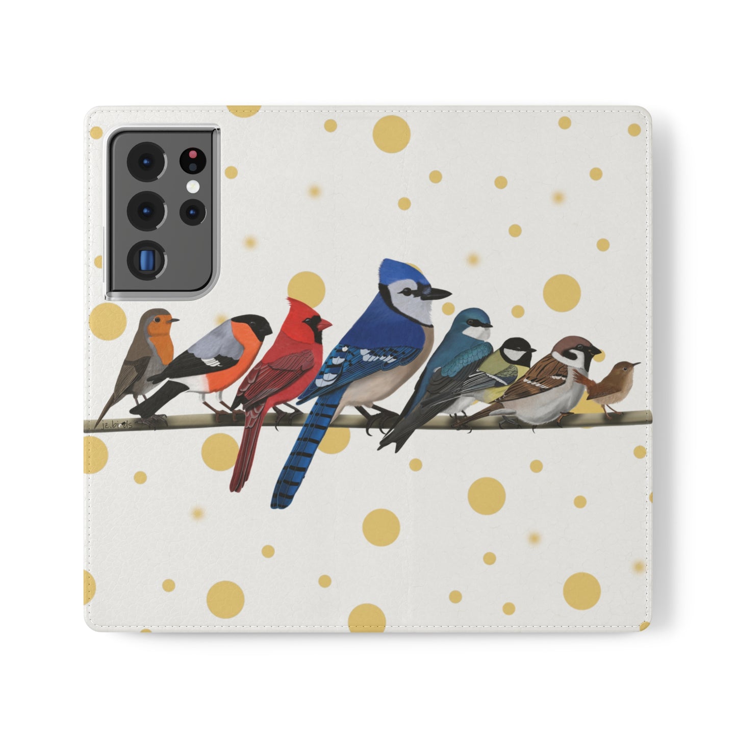 Garden Birds Blue Jay Cardinal Bullfinch Wren Bird Art Phone Flip Case