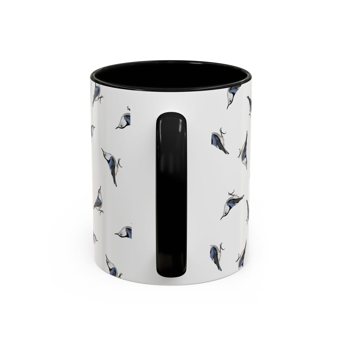 Nuthatch All-Over Pattern Accent Mug | Colorful Bird Lover Gift for Birdwatchers