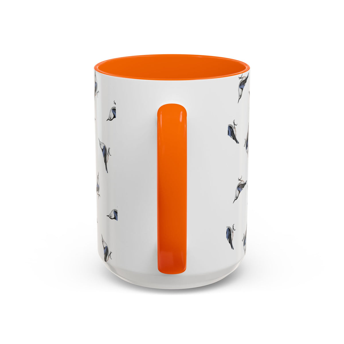 Nuthatch All-Over Pattern Accent Mug | Colorful Bird Lover Gift for Birdwatchers