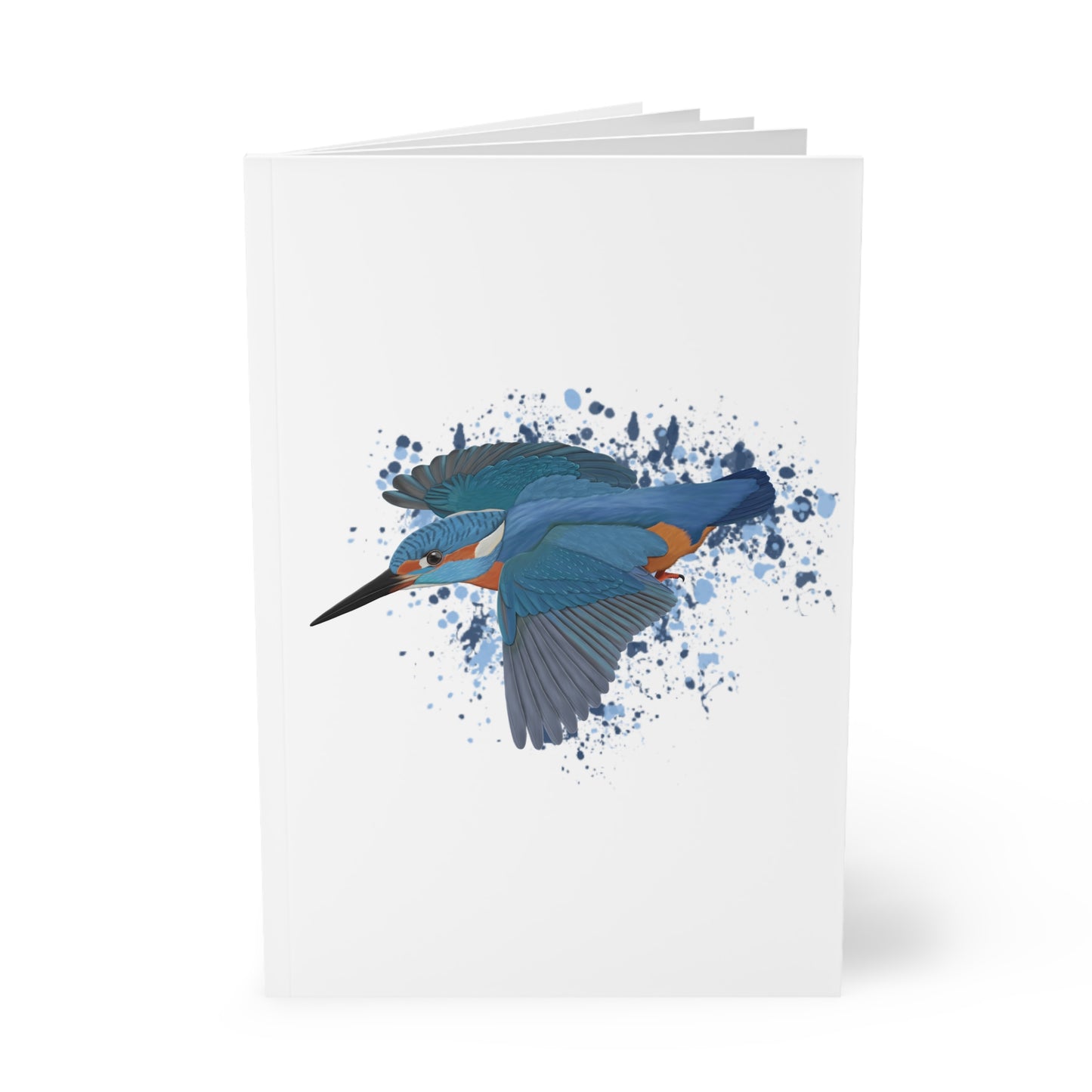 Eisvogel Vogel Notizbuch Weiß A5 Softcover 150 Seiten Liniert