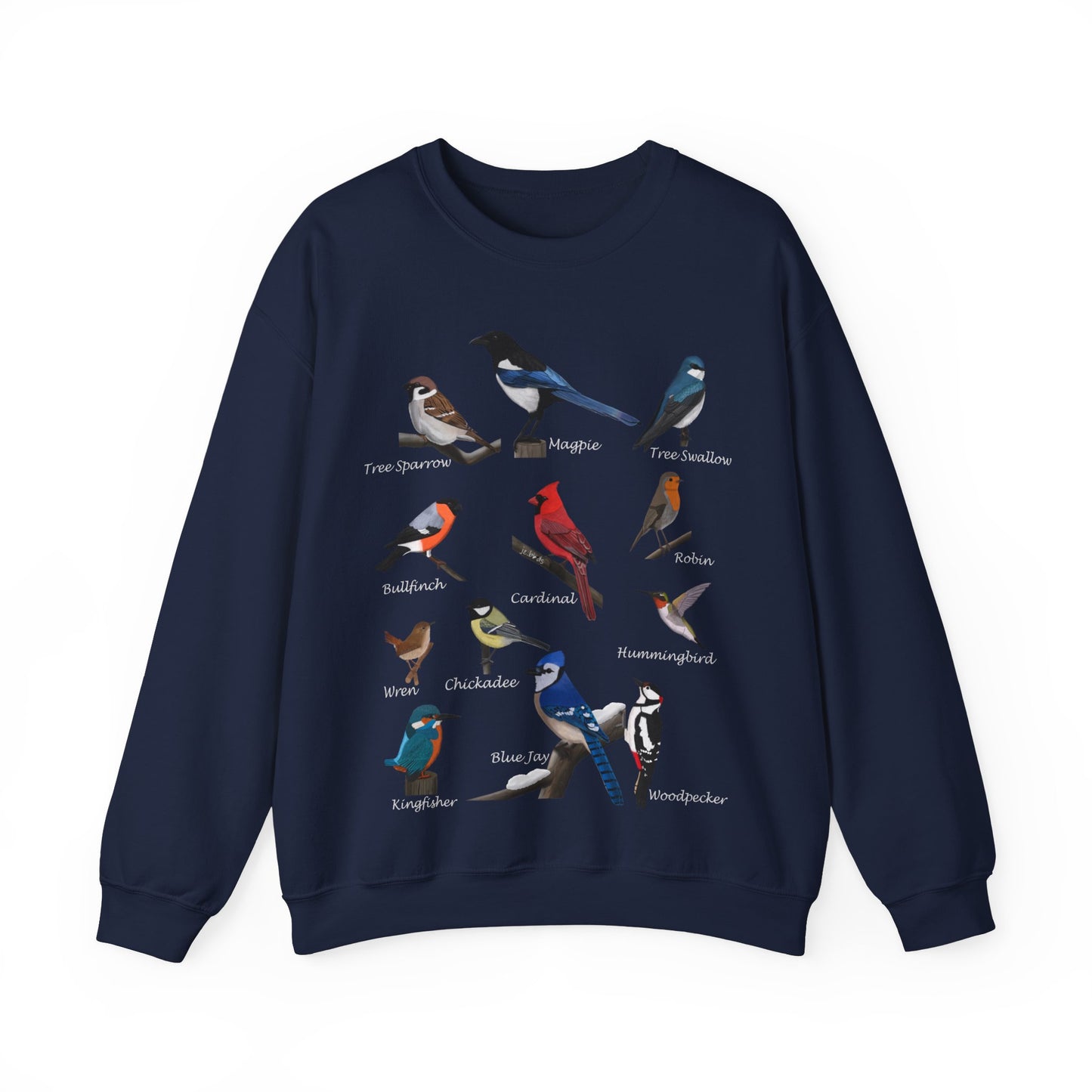Garden Birds Cardinal Bluejay Bullfinch Crewneck Sweatshirt - jz.birds