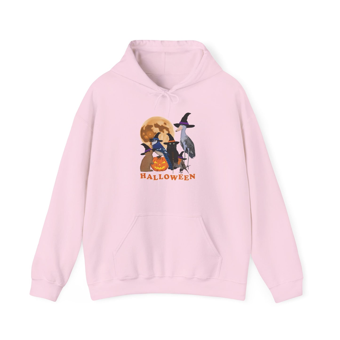 Blue Jay Robin Shoebill with Cat and Bunny Halloween Bird Hoodie –