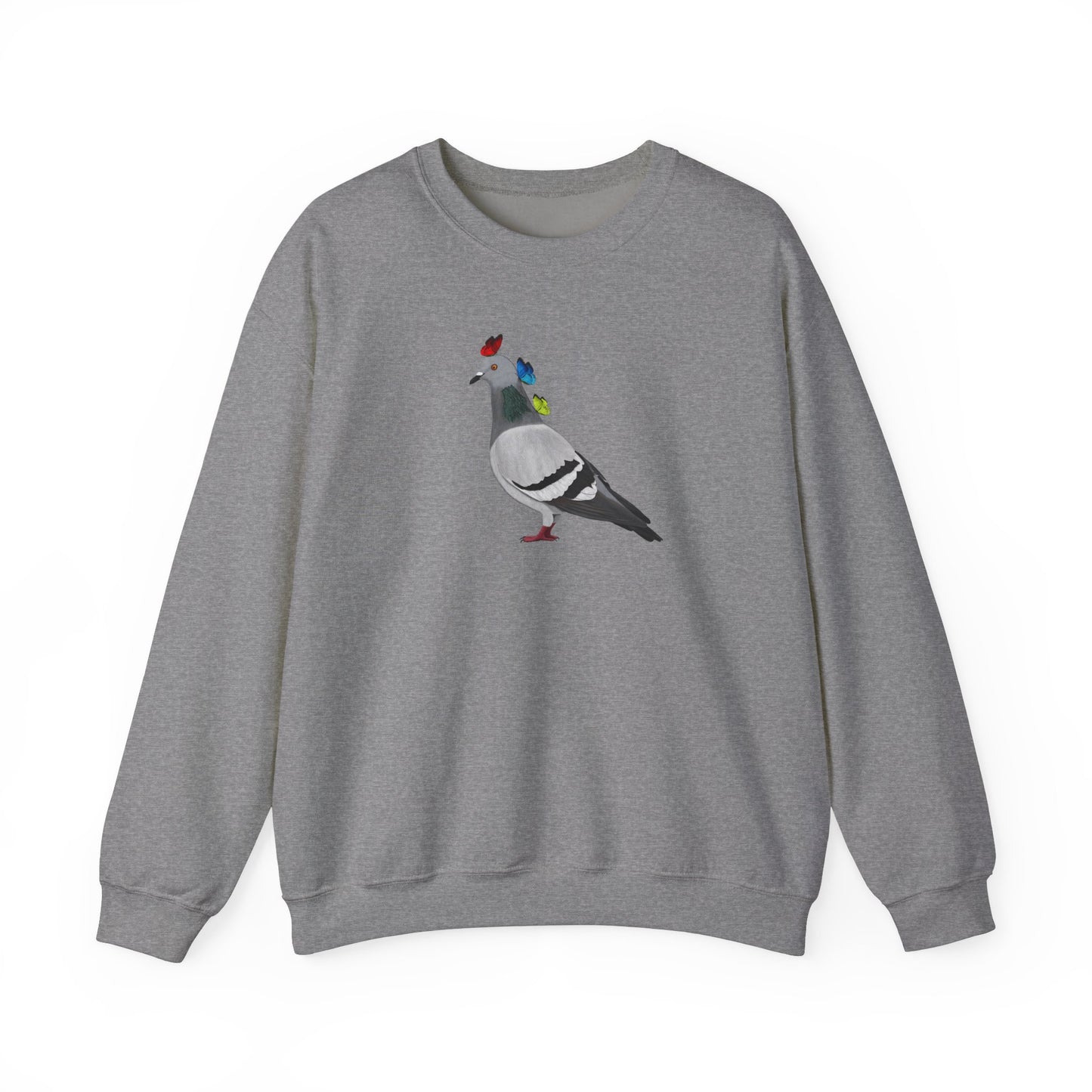 Pigeon with Butterflies Bird Birding & Birdwatching Sweatshirt – Animal Lover Gift,