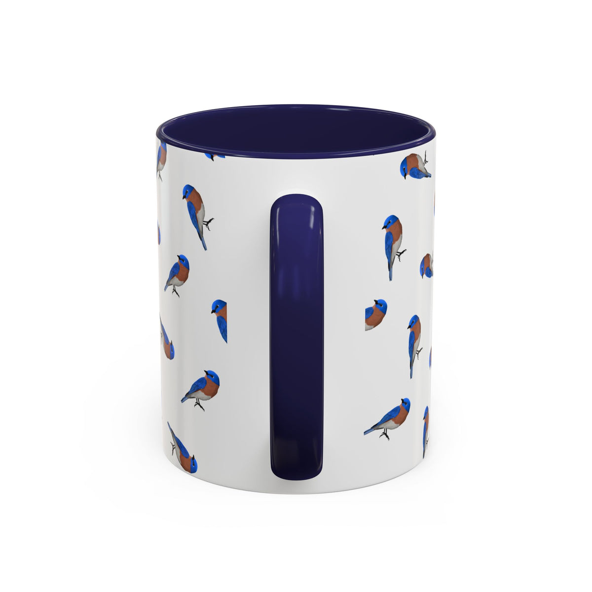 Bluebird All-Over Pattern Accent Mug | Colorful Bird Lover Gift for Birdwatchers