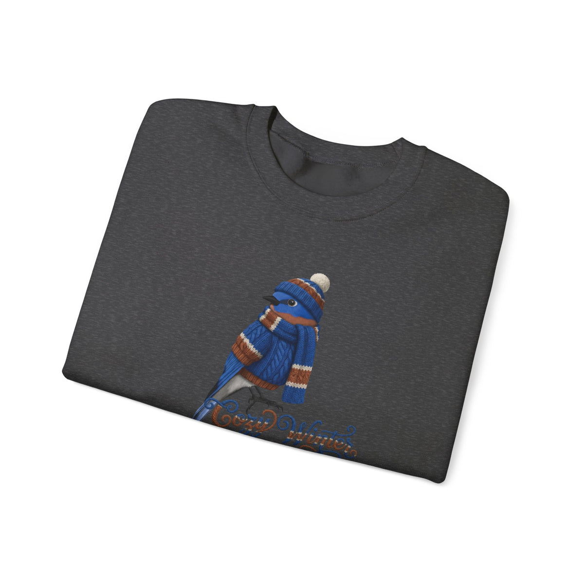 Bluebird Cozy Winter Sweatshirt | Bird Watcher Crewneck | Unisex Songbirds Wearing Knit Gift for Bird Lovers