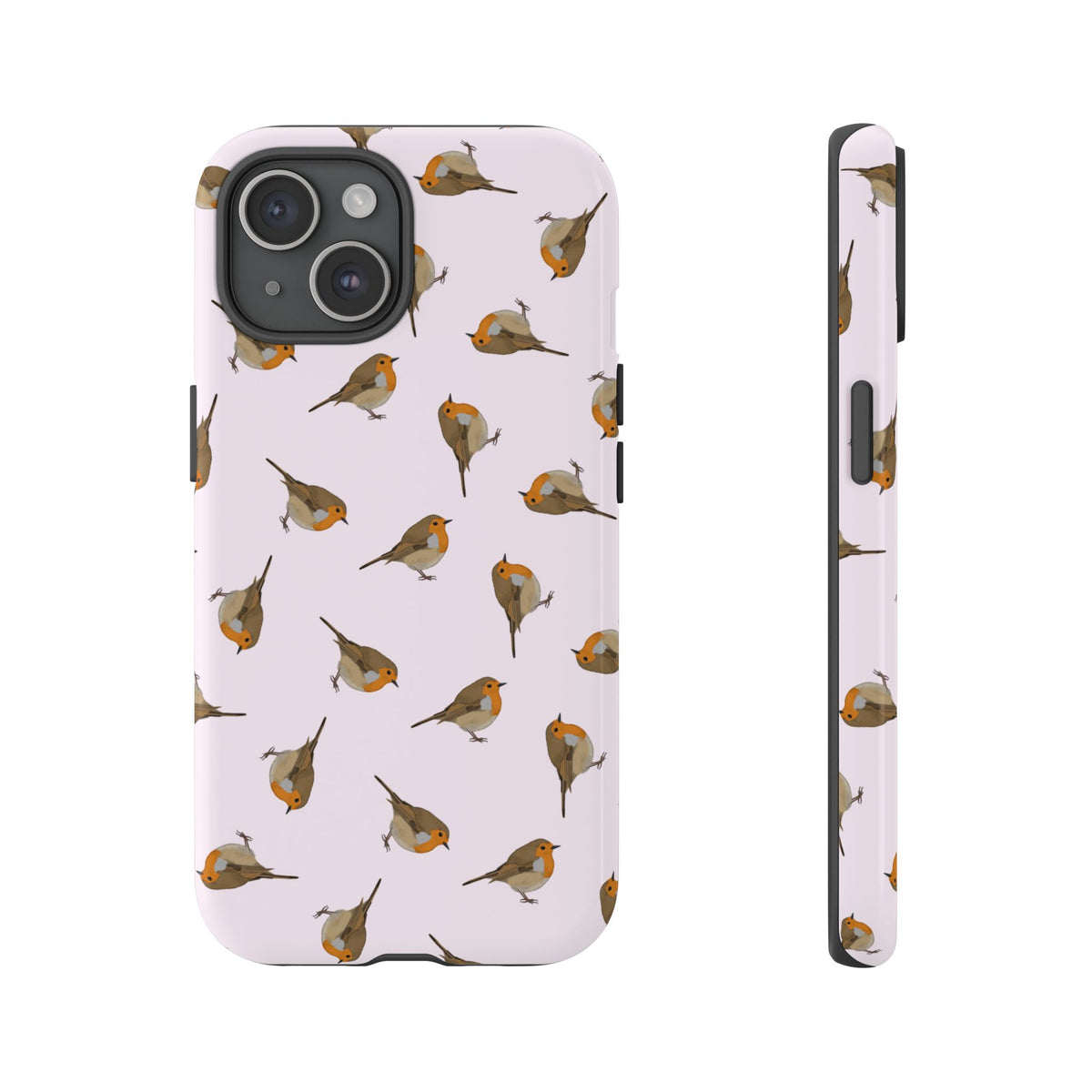 Rotkehlchen Handyhülle in Rosa | Vogel-Motiv für iPhone & Google Pixel