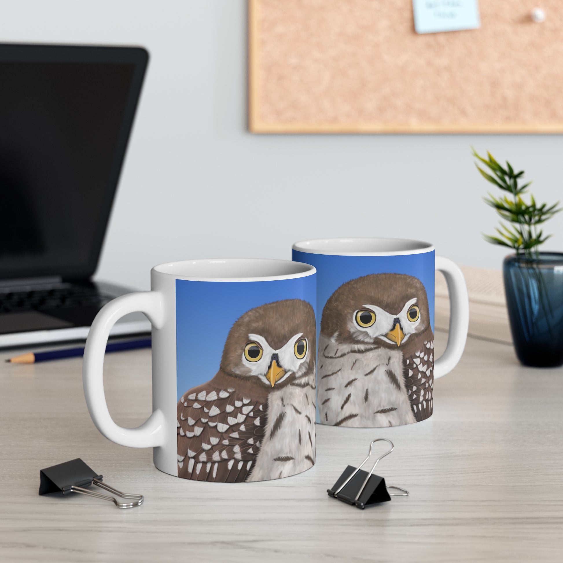 Little Owl Bird Ceramic Mug 11oz - jz.birds
