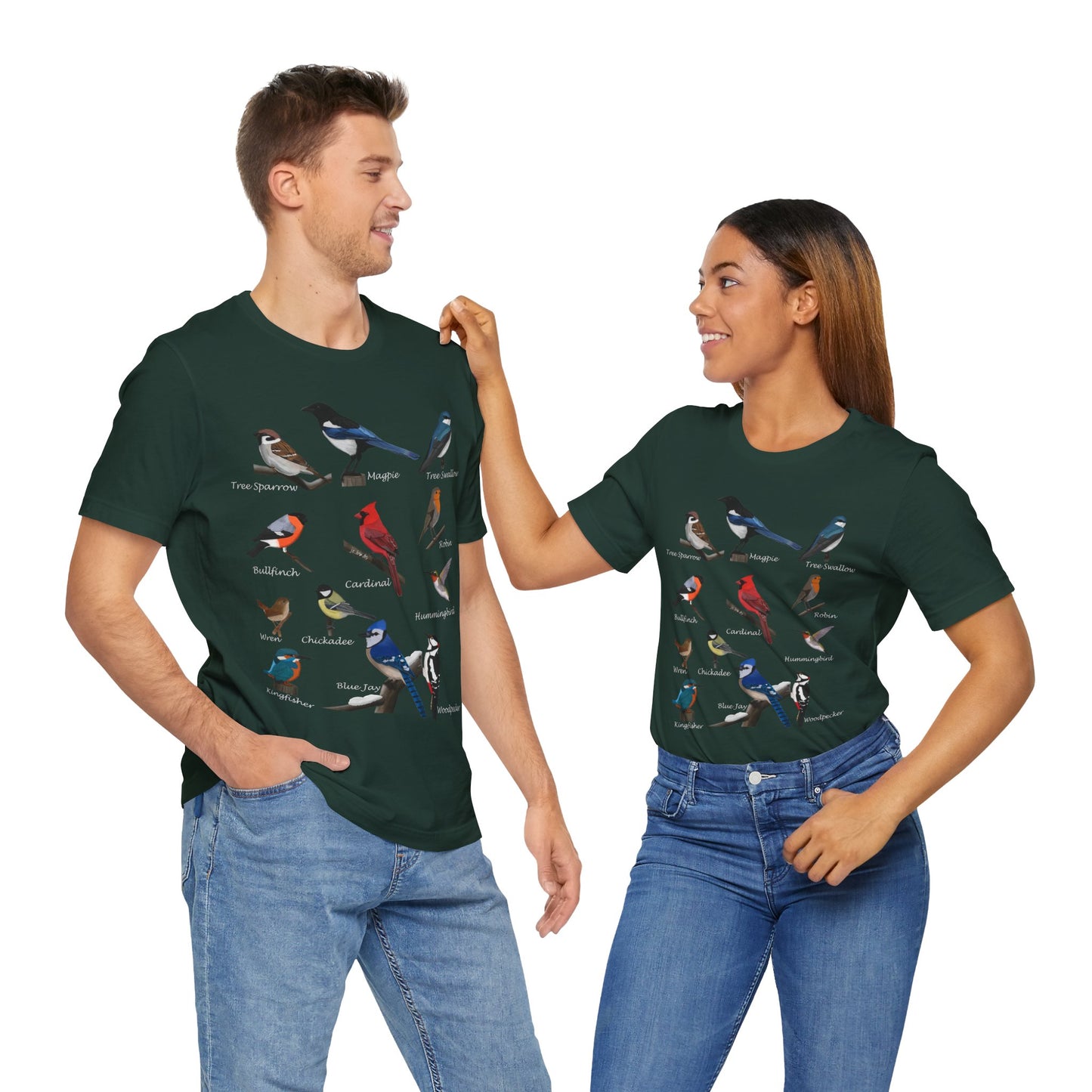 Garden Birds Blue Jay Cardinal Robin Chickadee Birding & Birdwatching Bird T-Shirt