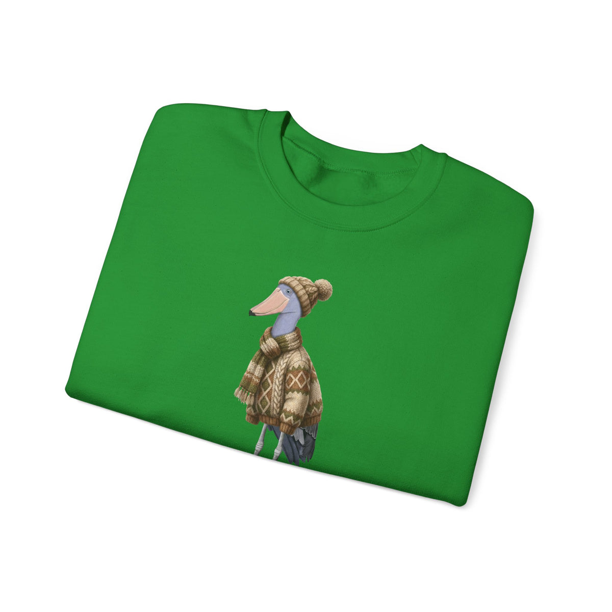 Shoebill Winter Sweatshirt | Bird Watcher Crewneck | Unisex Songbirds Wearing Knit Gift for Bird Lovers