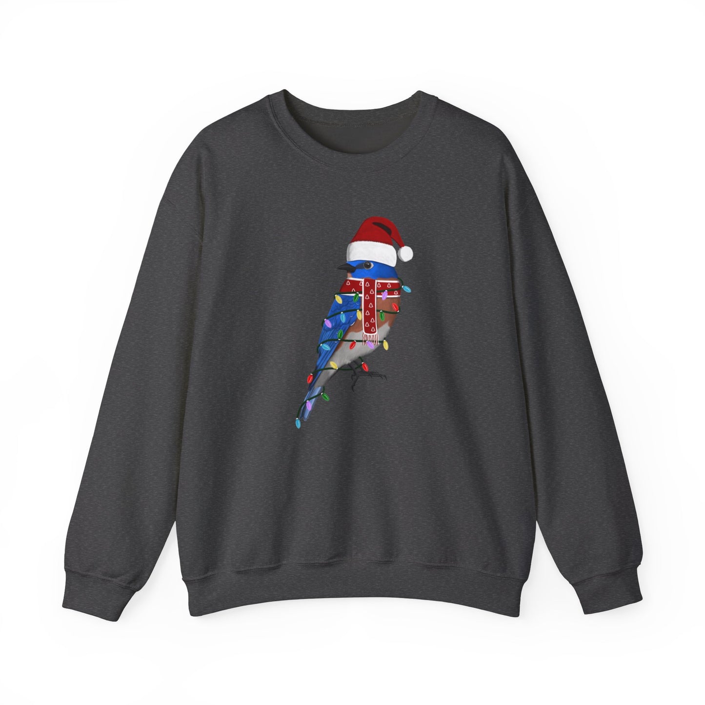 Bluebird with Fairy Lights Santa Claus Christmas Bird Sweatshirt