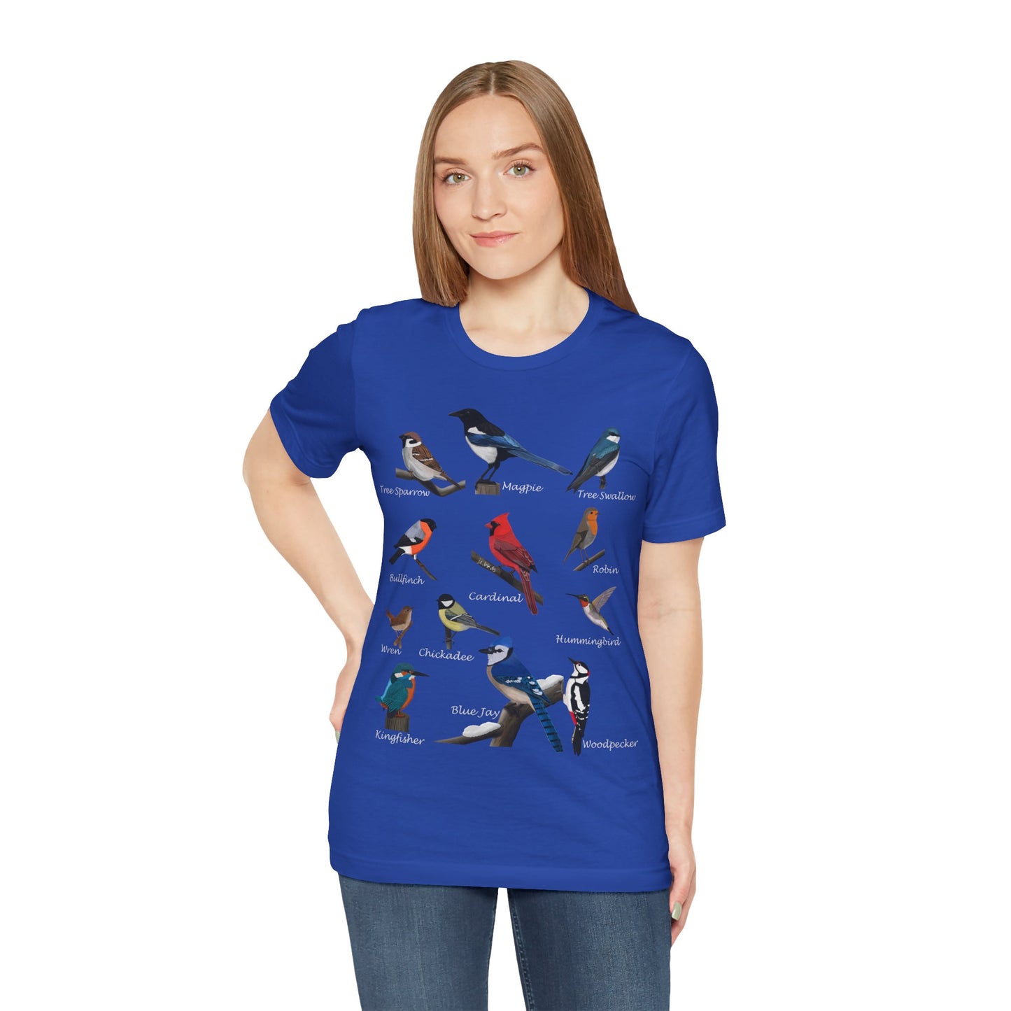Garden Birds Blue Jay Cardinal Robin Chickadee Birding & Birdwatching Bird T-Shirt