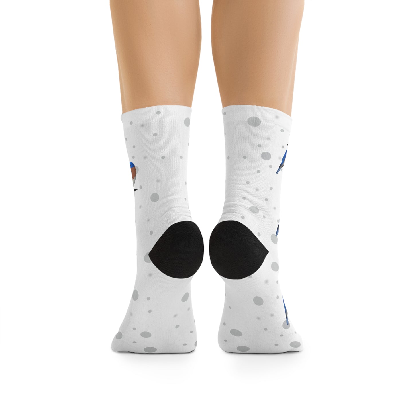 Bluebird Socks White Bird Socks for Bird Lovers One Size