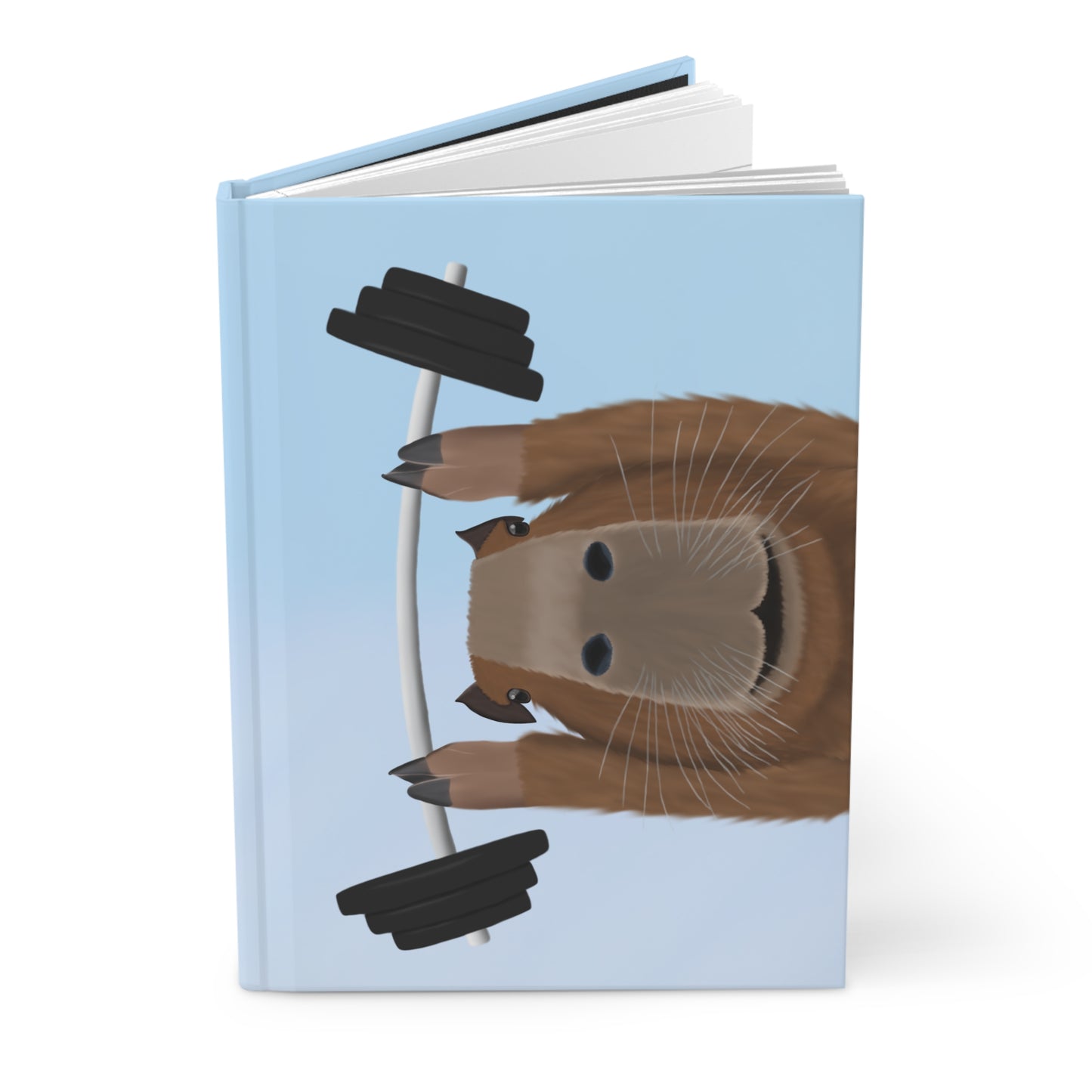 Capybara Weight Lifting Hardcover Journal 150 Pages A5 for Gym Enthusiasts