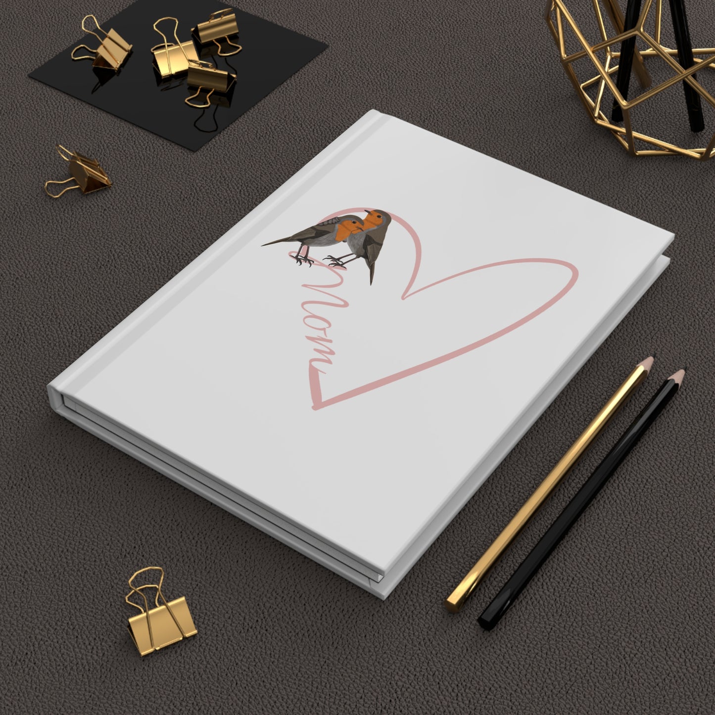 Mom with Heart Bird Hardcover Journal 150 Pages 5.75"x8" Mother's Day