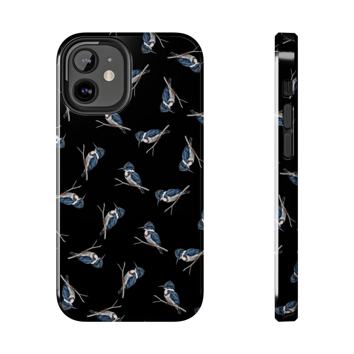 Belted Kingfisher Phone Case on animal lover background