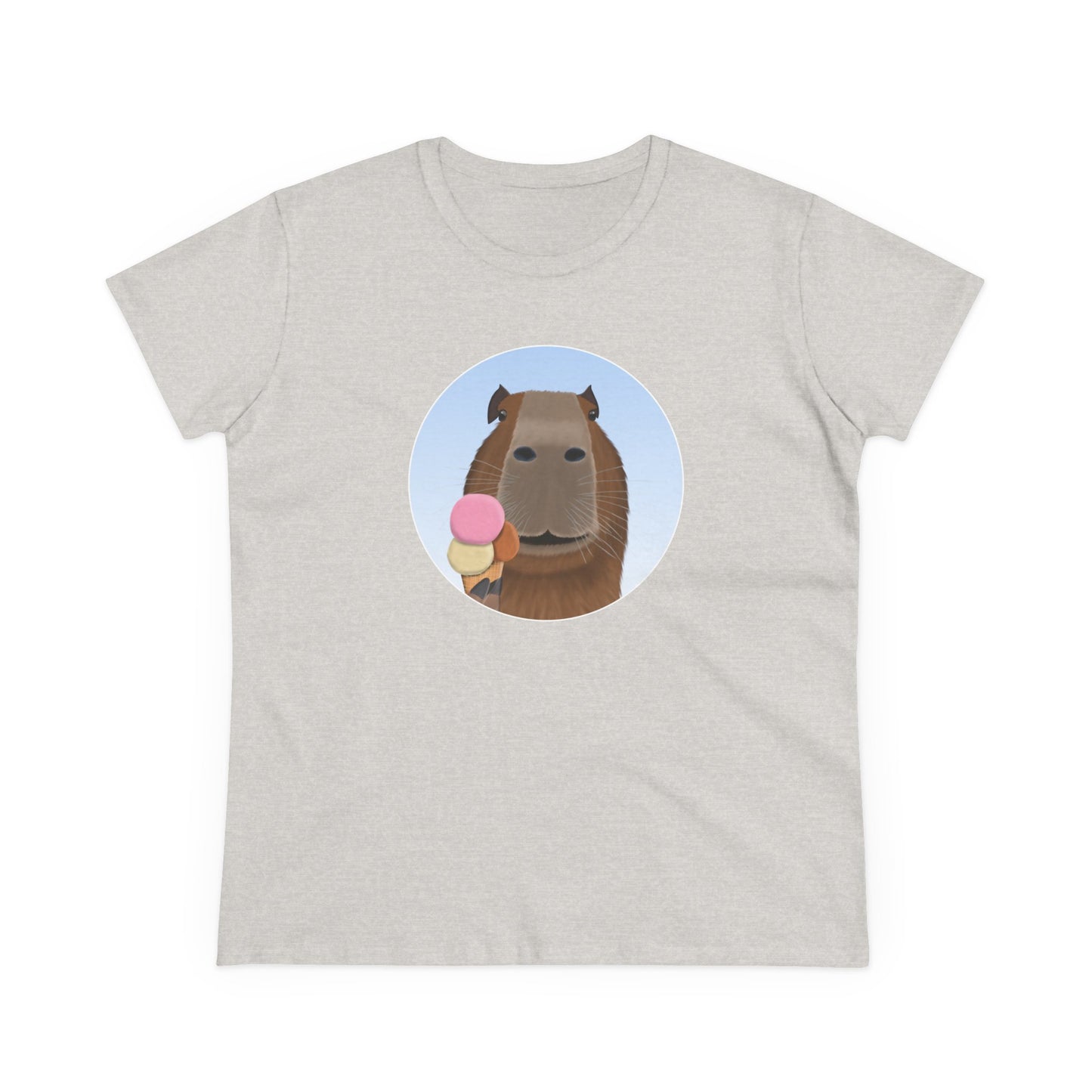 Capybara with Ice Cream Funny Design for Capybara Lovers Women's T-Shirt
