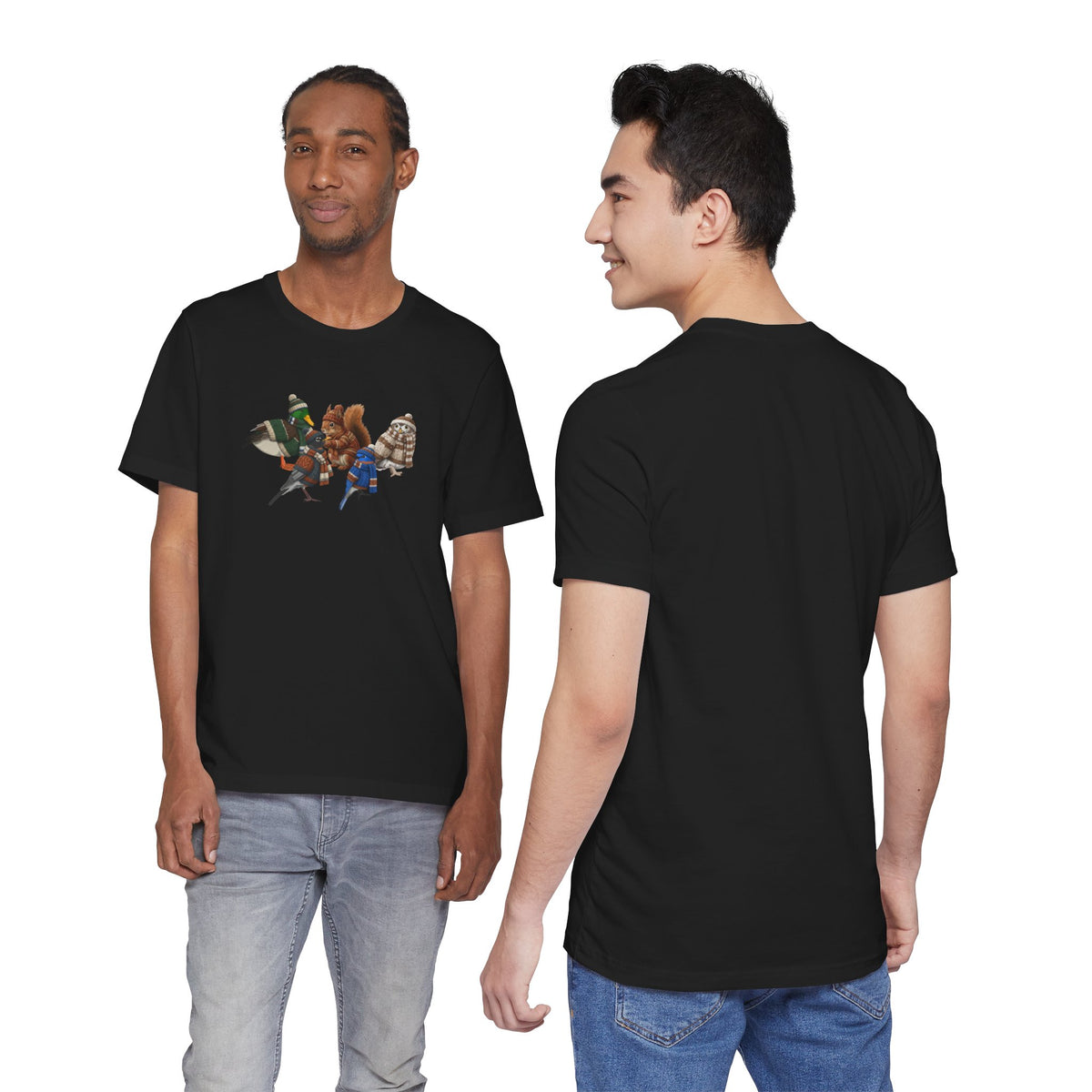 Funny Winter T-Shirt: The Cozy Backyard Squad in Knitted Sweaters
