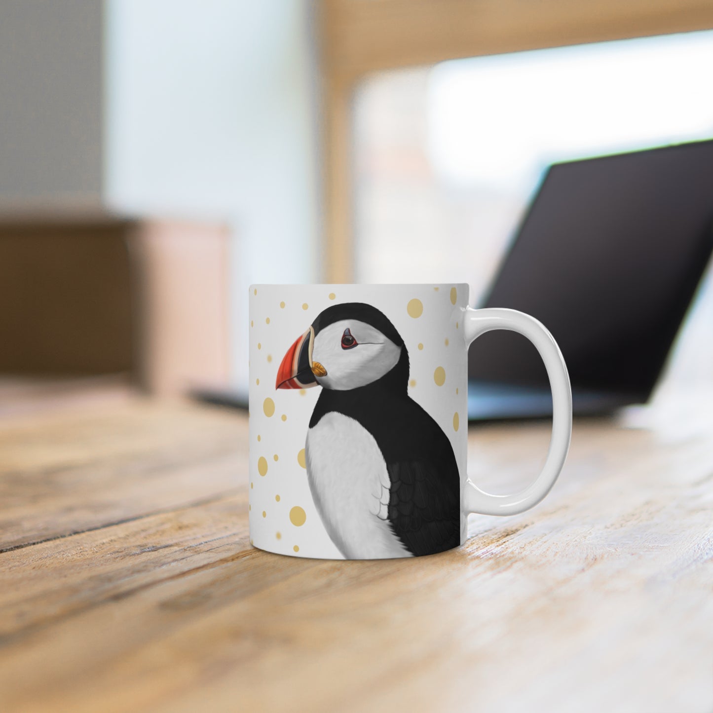 Papageitaucher mit Goldenen Punkten Vogel Tasse