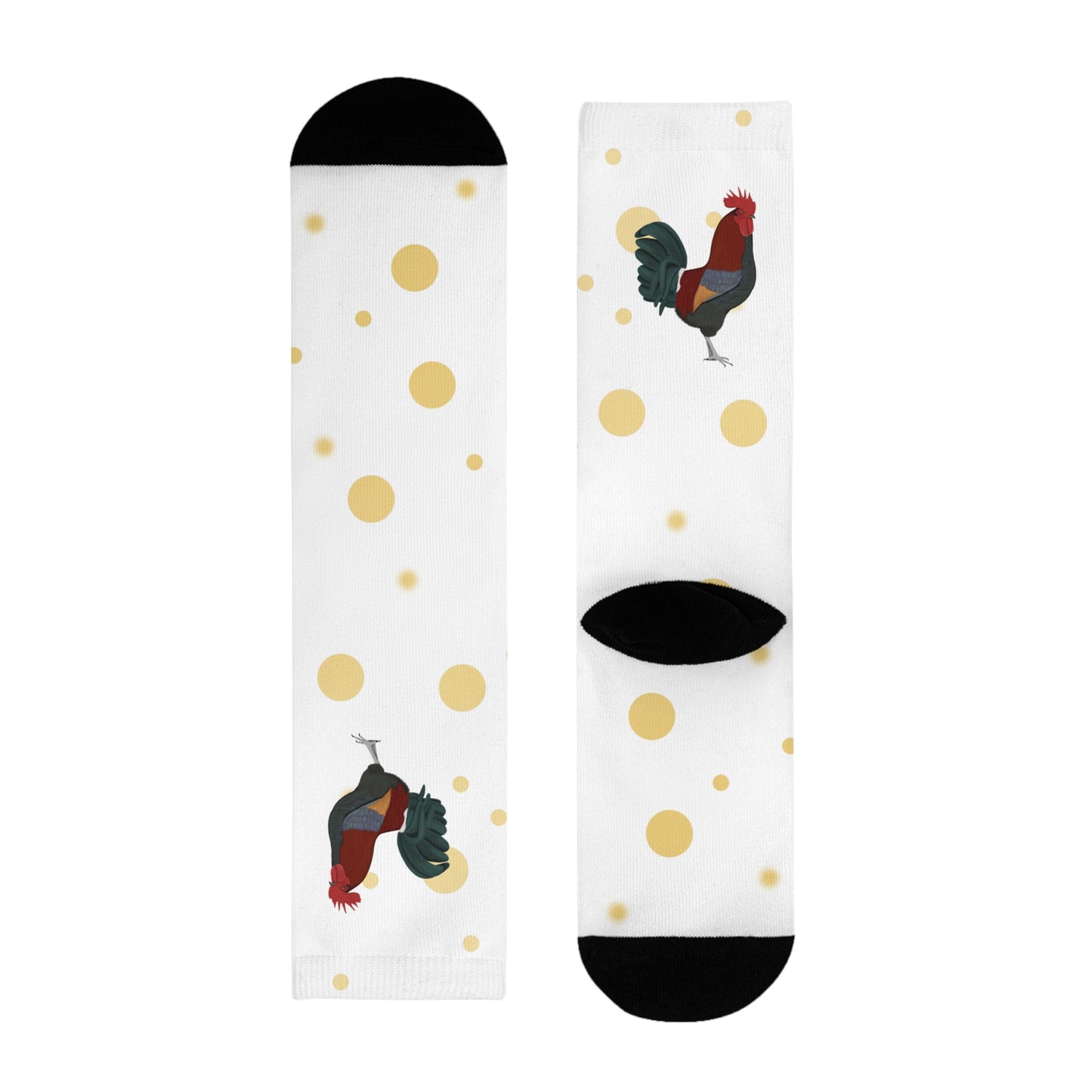 Hahn Vogel Socken mit Goldenen Punkten für Vogelfreunde & Vogelbeobachter Weiß