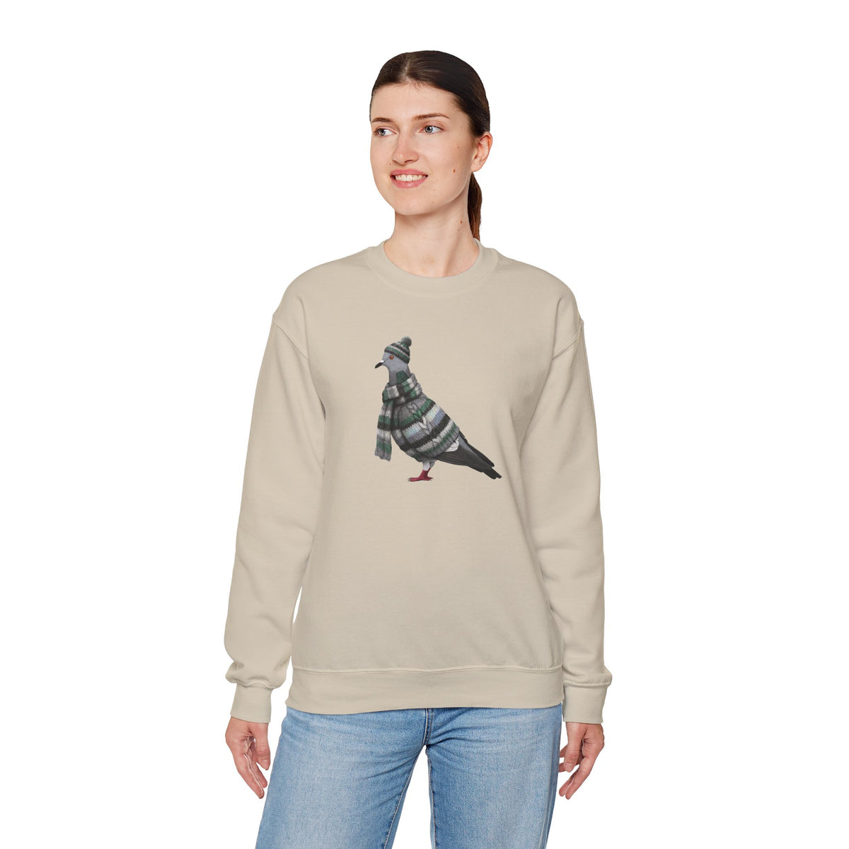 Pigeon Winter Sweatshirt | Bird Watcher Crewneck | Unisex Songbirds Wearing Knit Gift for Bird Lovers