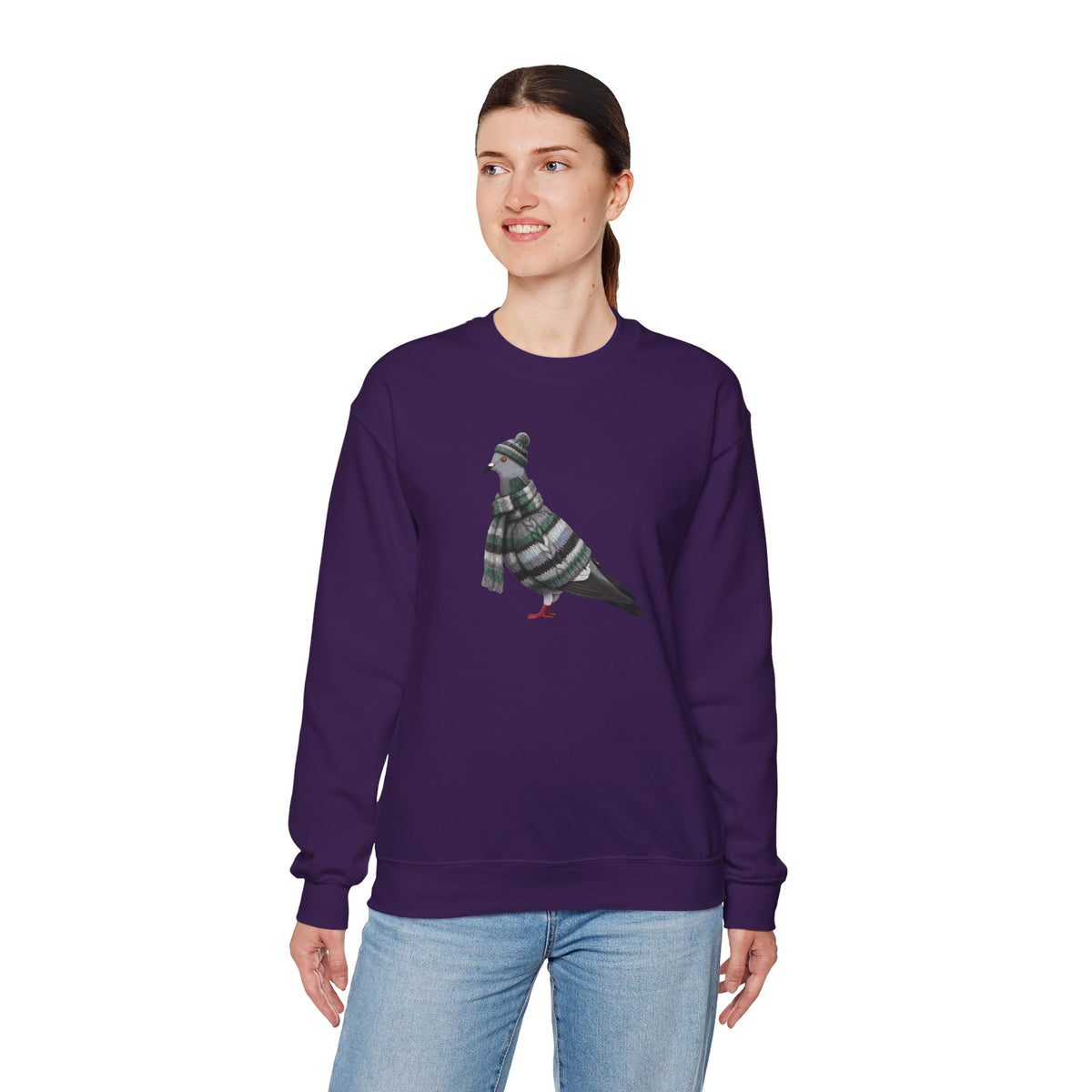 Pigeon Winter Sweatshirt | Bird Watcher Crewneck | Unisex Songbirds Wearing Knit Gift for Bird Lovers