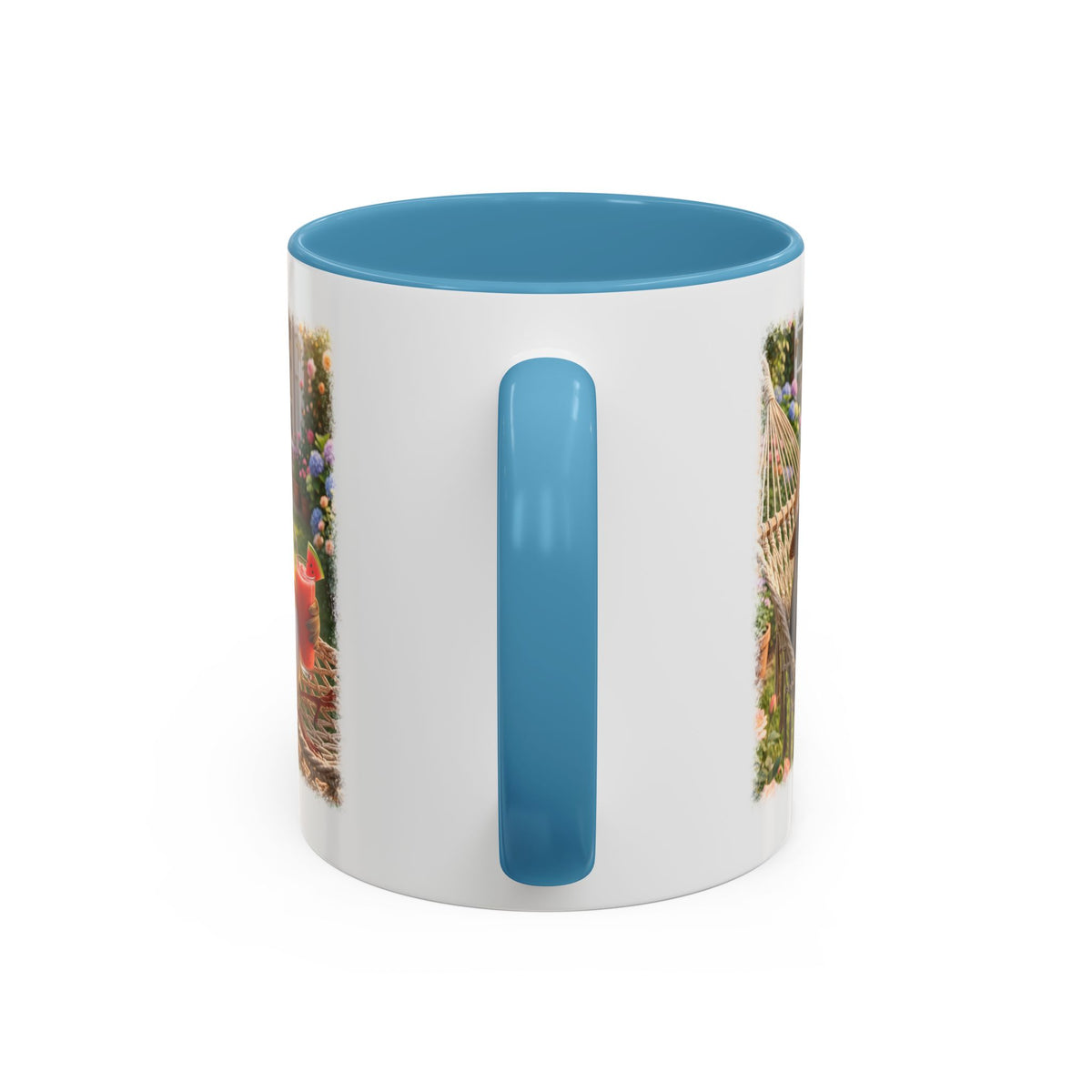 Tasse mit Rotkehlchen Motiv Rosi in der Hängematte für Vogelfreunde