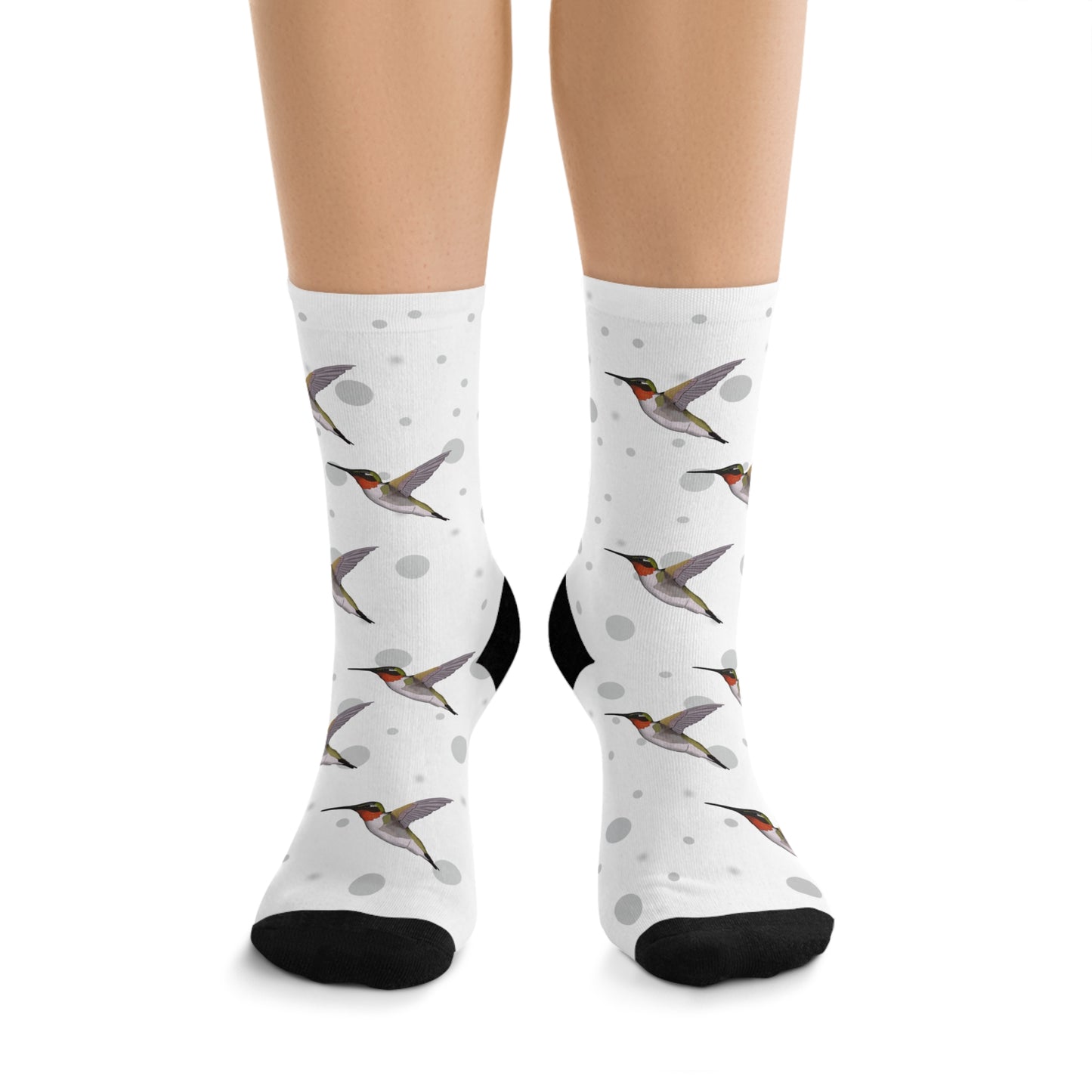 Hummingbird Socks White Bird Socks for Bird Lovers One Size