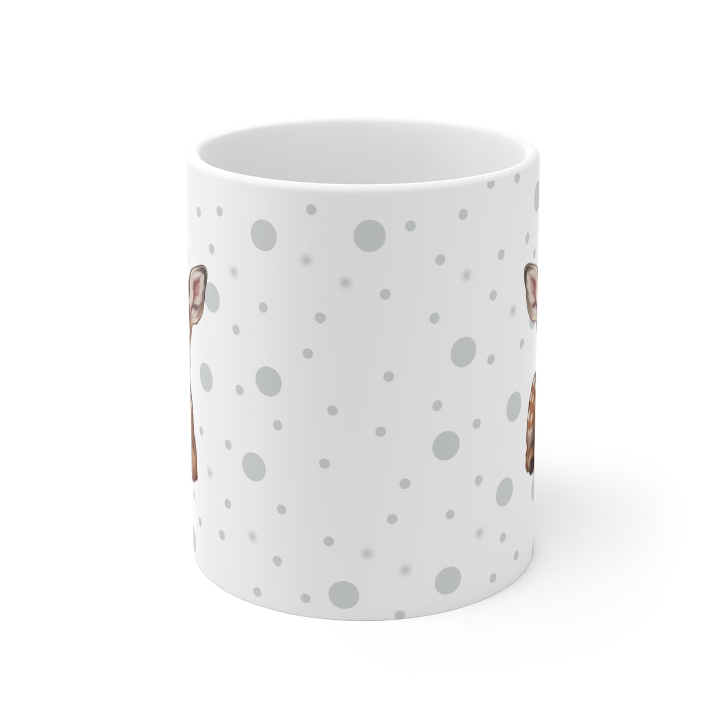 Cute Fawn Mug with Bluebird 11oz for Animal Lovers & Bird Watchers