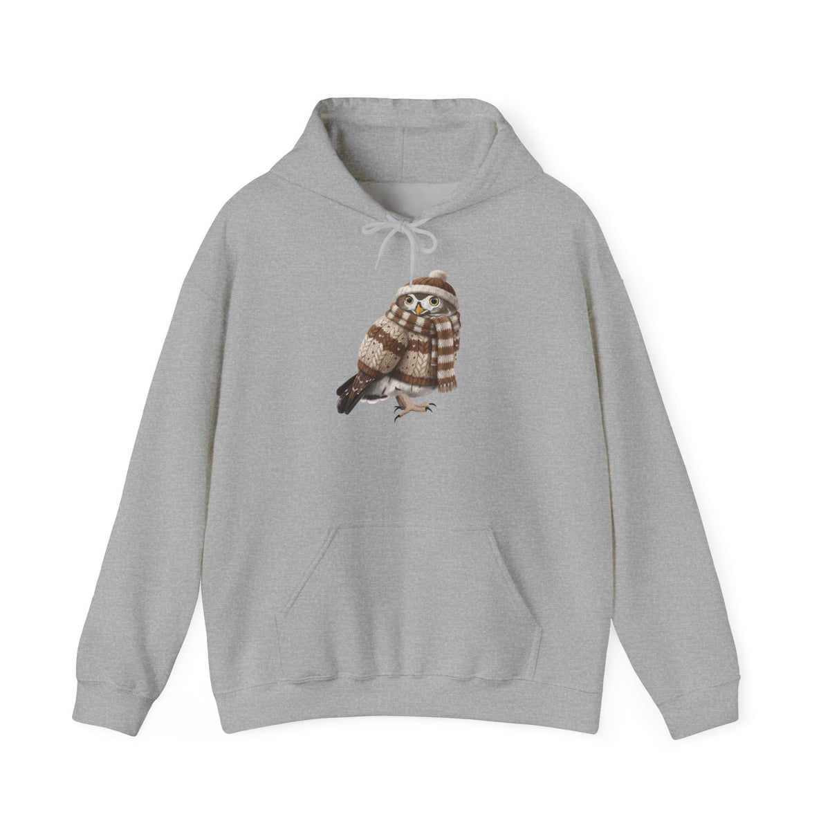 Eule mit Strickmütze Kapuzenpullover artistic apparel Hintergrund