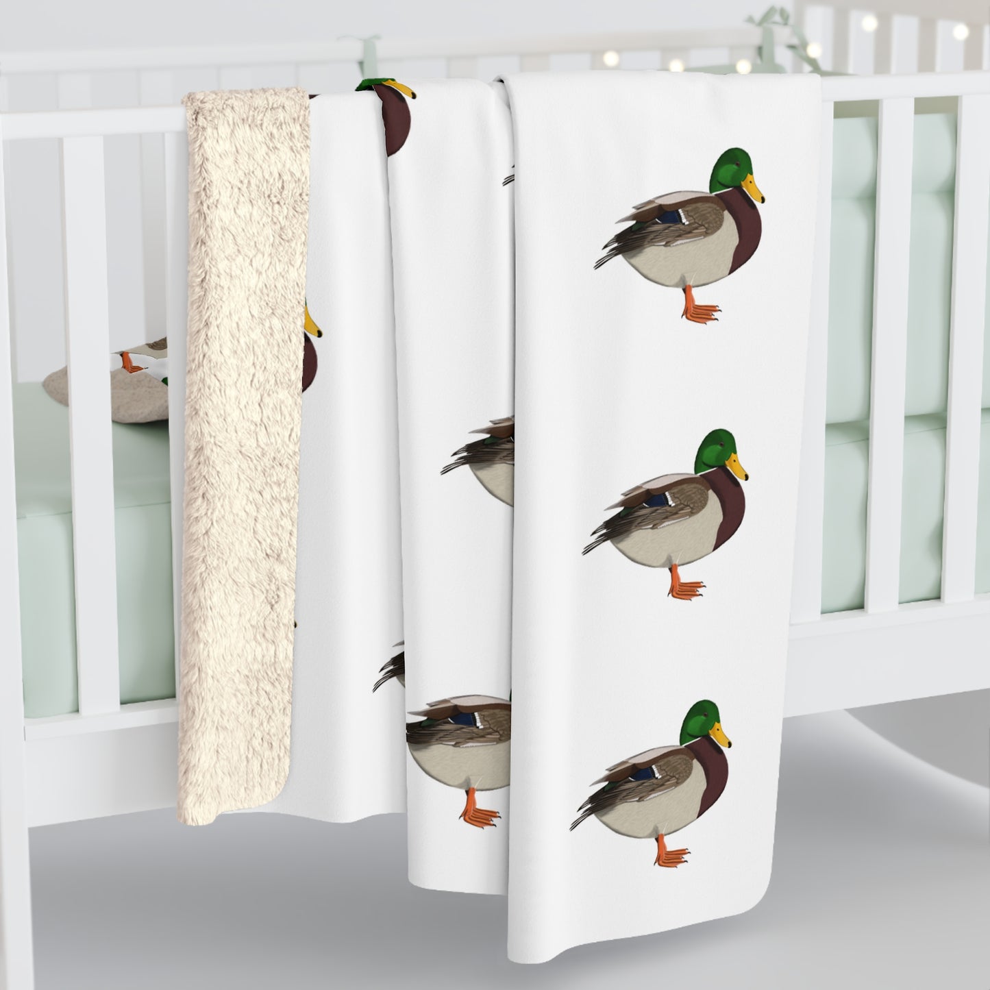 Ente Vogel Fleece Sherpa Decke (150x200 cm) – Extra Dick, Kuschelweich & Gemütlich