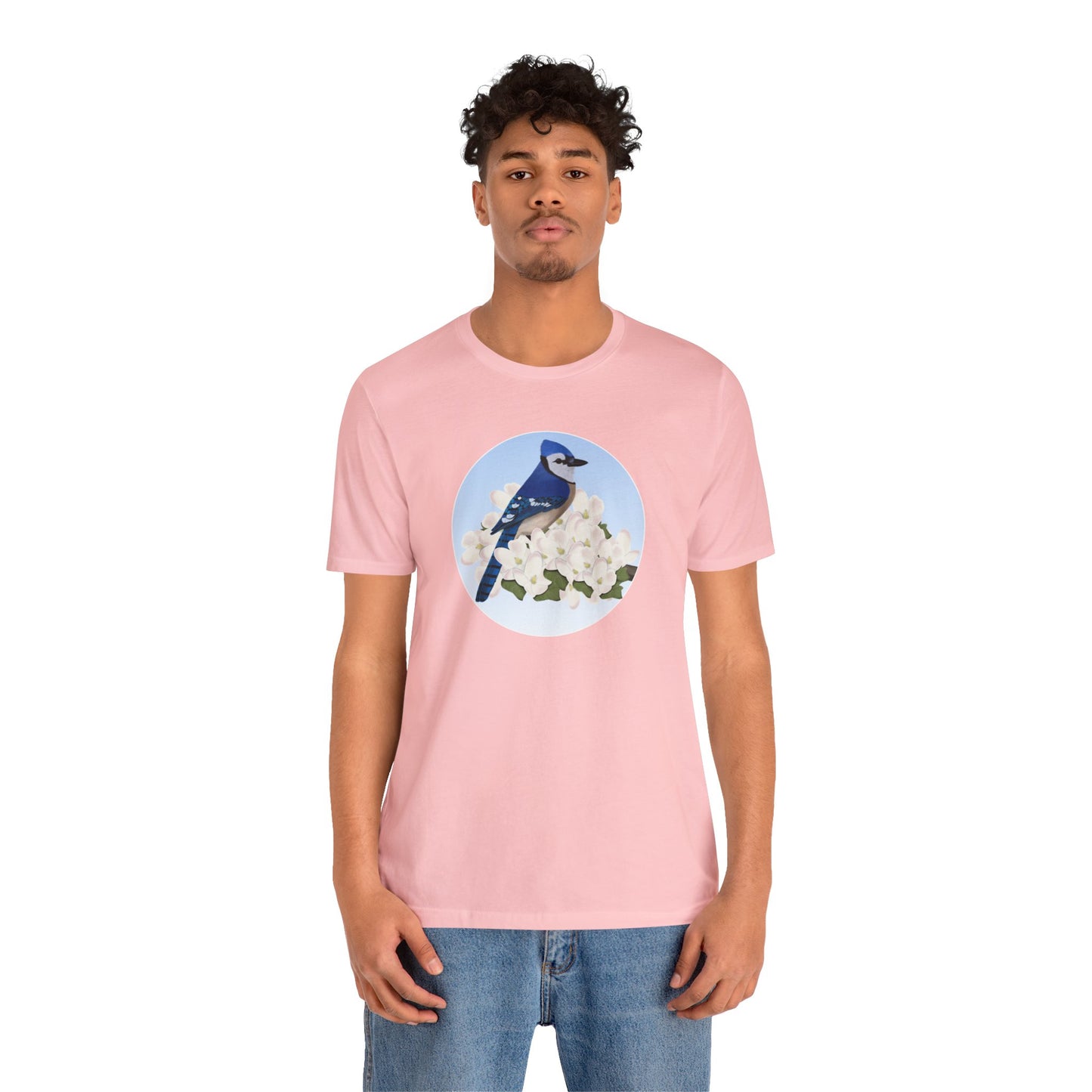 Blue Jay and Spring Apple Blossoms Bird T-Shirt