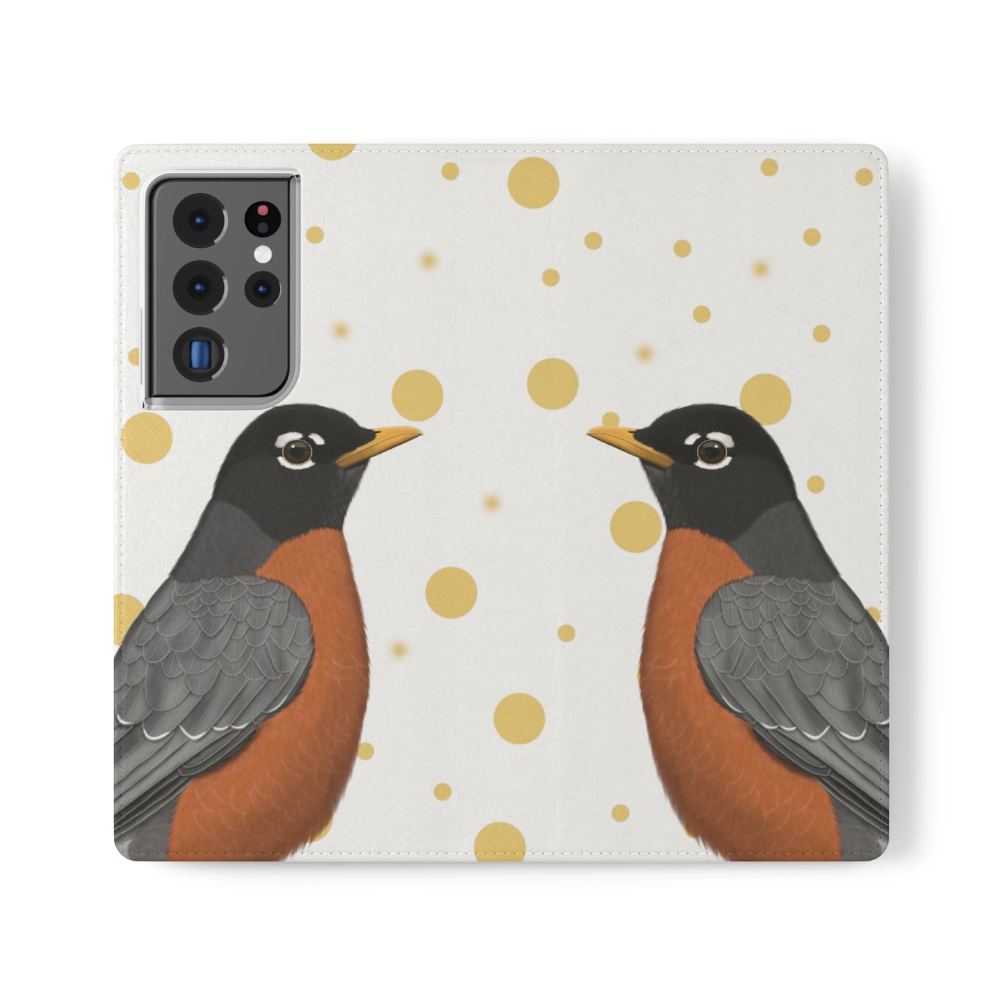 Robin Bird Art Phone Flip Case