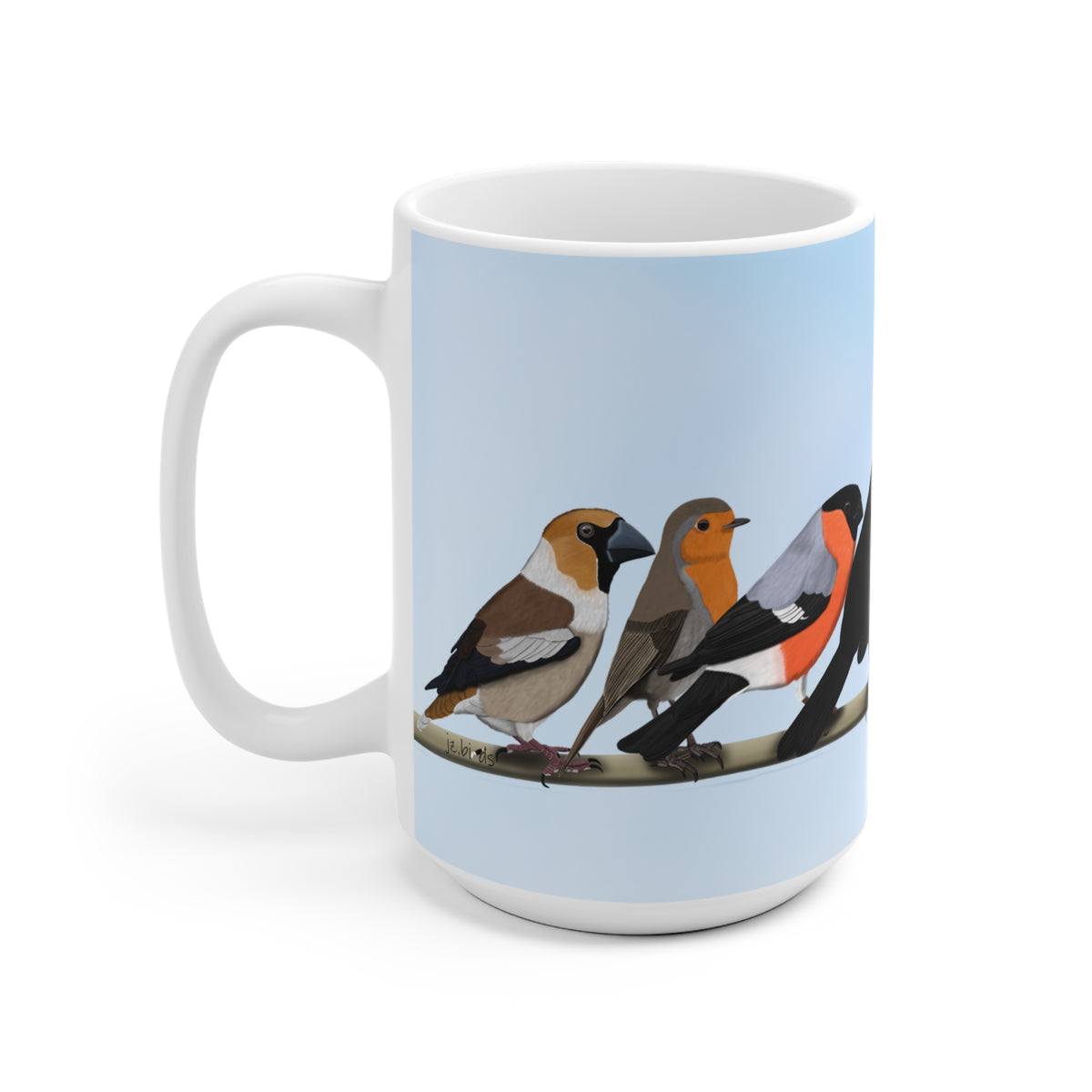 Rotkehlchen, Blaumeise, Zaunkönig und Amsel Tasse – 11 oz, 11oz