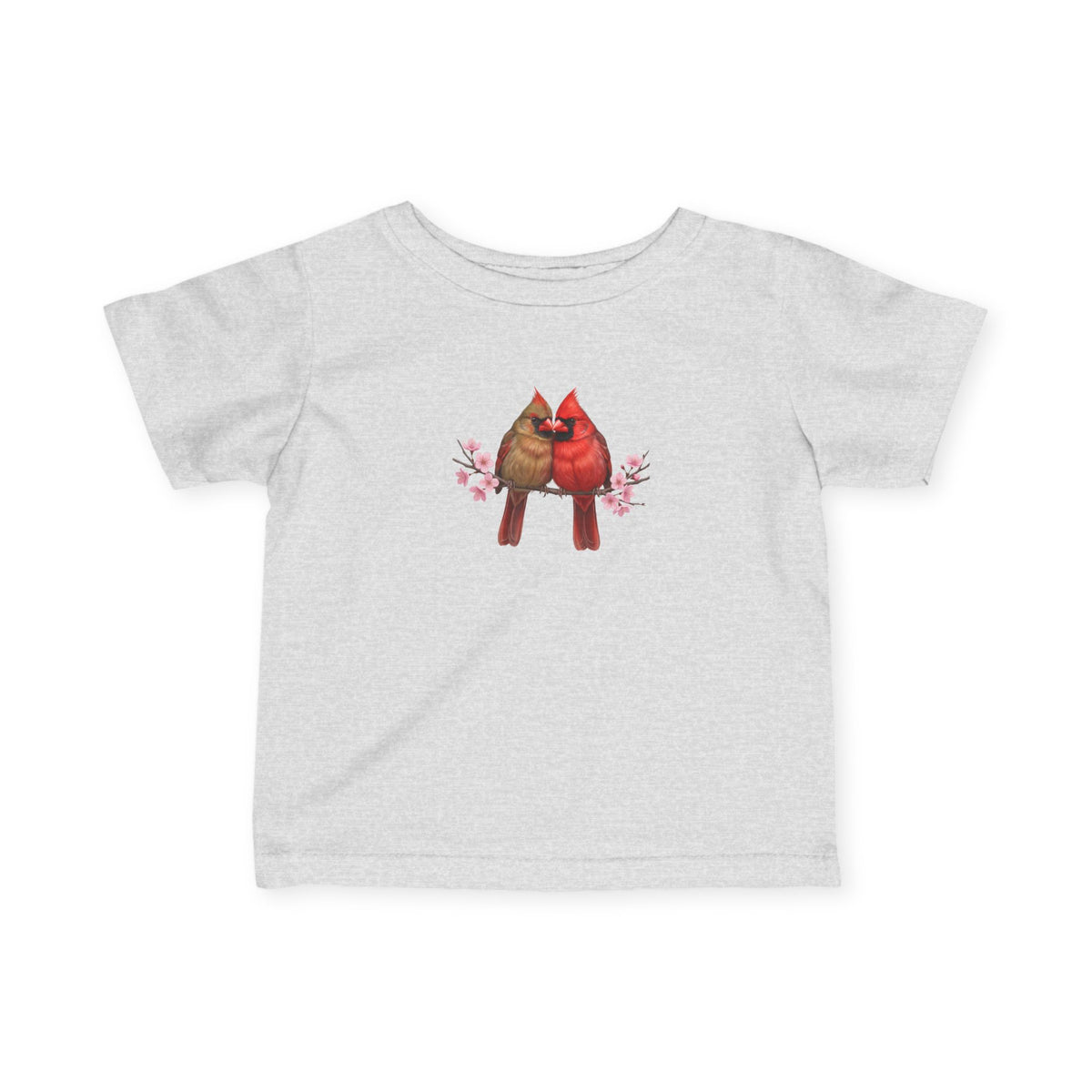 Cardinals on a Branch Cute Bird Baby & Toddler Fine Jersey T-Shirt