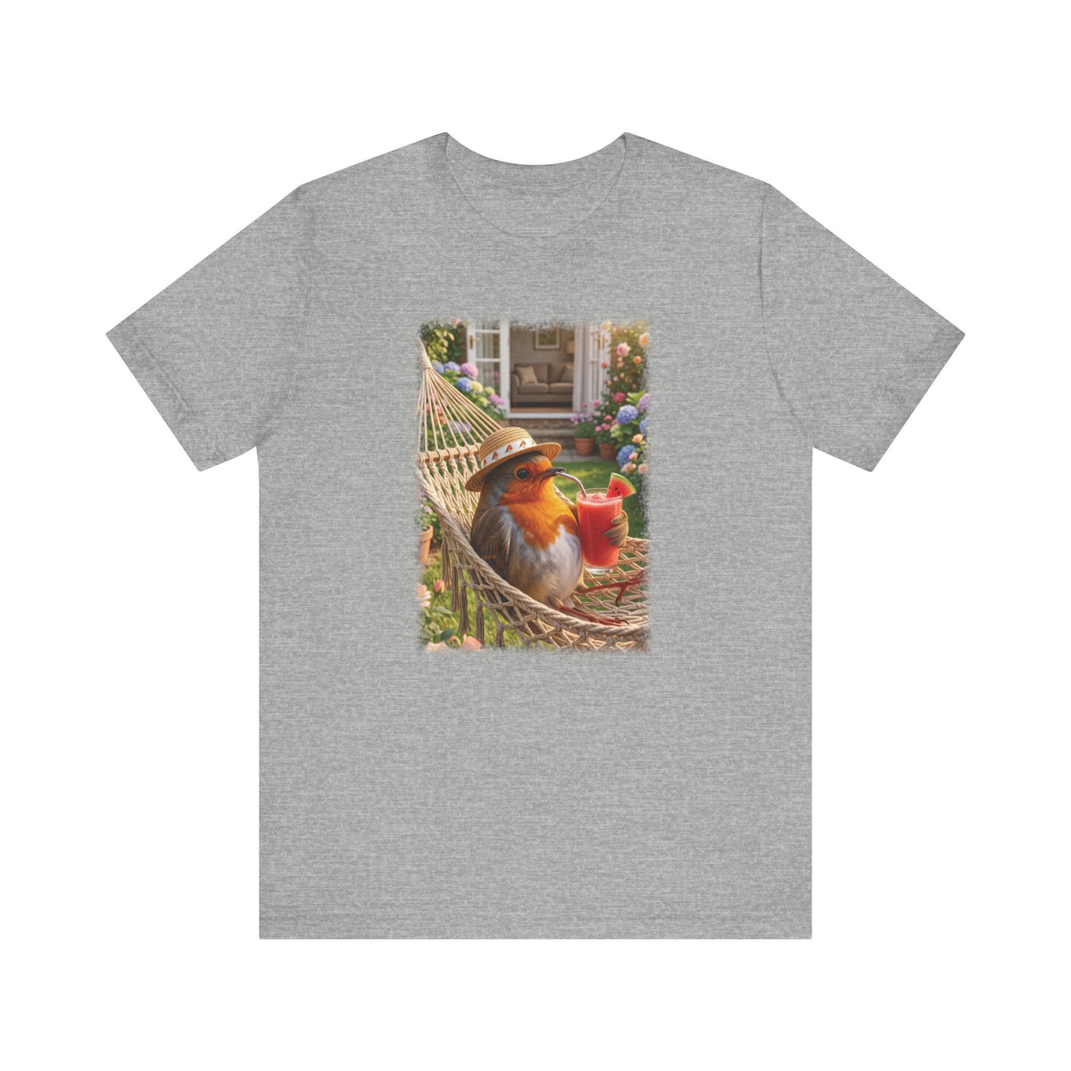 Robin Rosi Hammock and Smoothie T-Shirt for Bird Lovers