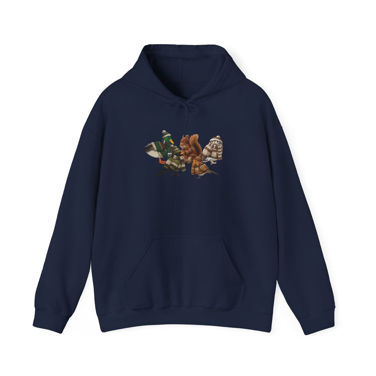 Lustiger Vogelmotiv Winter Hoodie: Die Tier-Gang im Strick-Outfit – artistic apparel, Hoodie