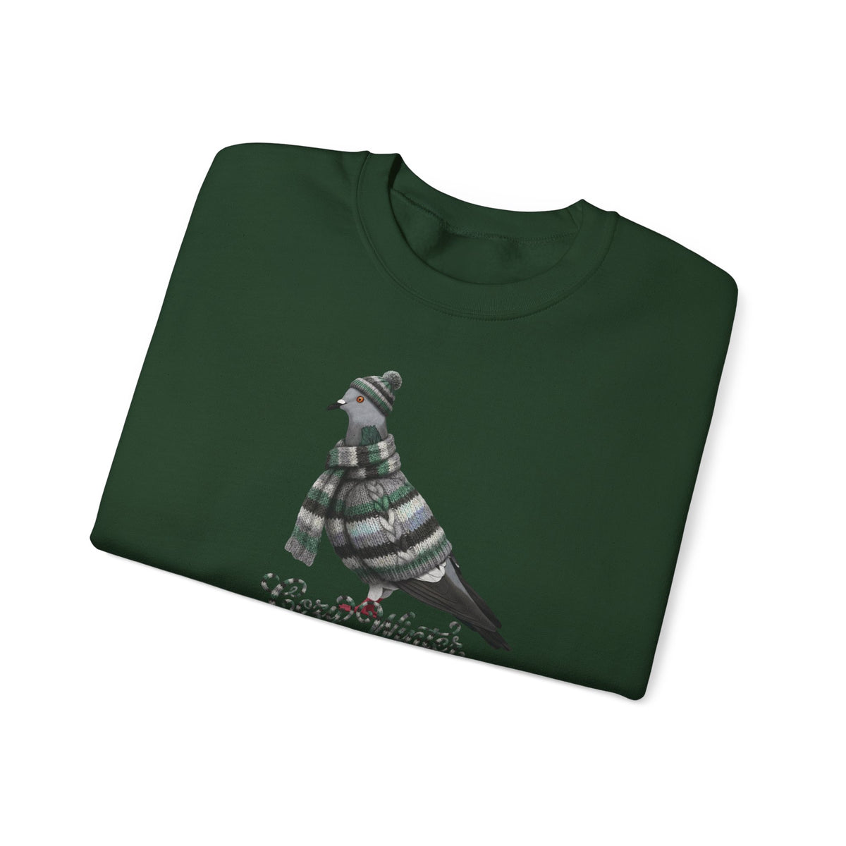 Pigeon Cozy Winter Sweatshirt | Bird Watcher Crewneck | Unisex Songbirds Wearing Knit Gift for Bird Lovers
