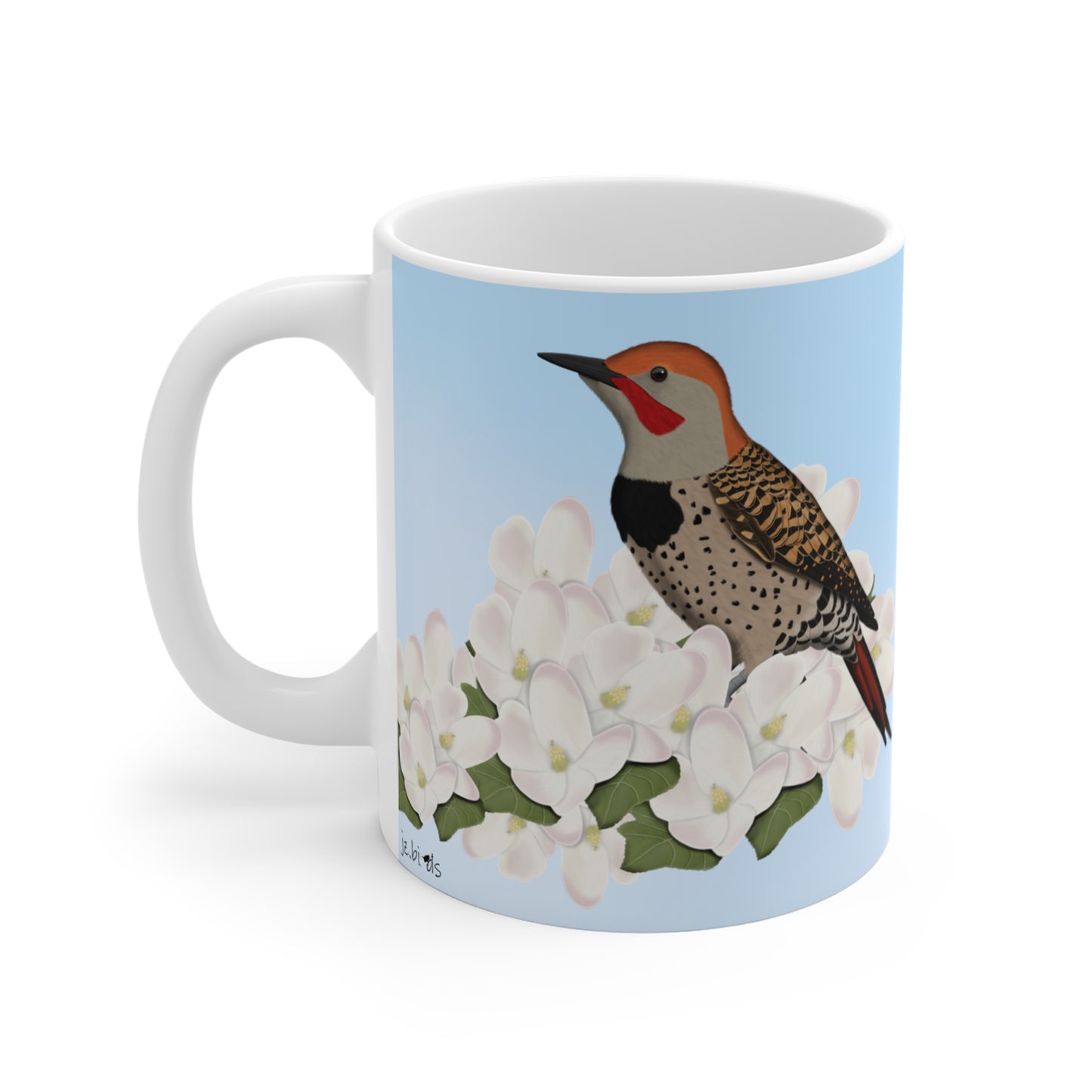 Northern Flicker Apple Spring Blossoms Bird Ceramic Mug 11oz