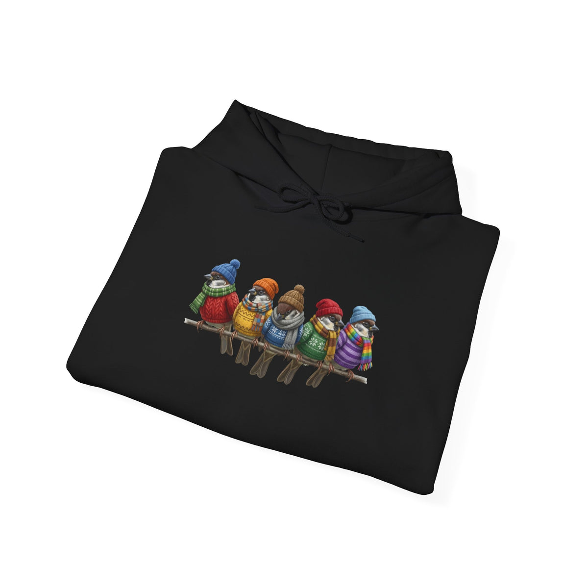 Blaumeisen in Strick Hoodie - Vogel Kapuzenpullover für Vogelbeobachter & Naturliebhaber mit Vogelmotiv